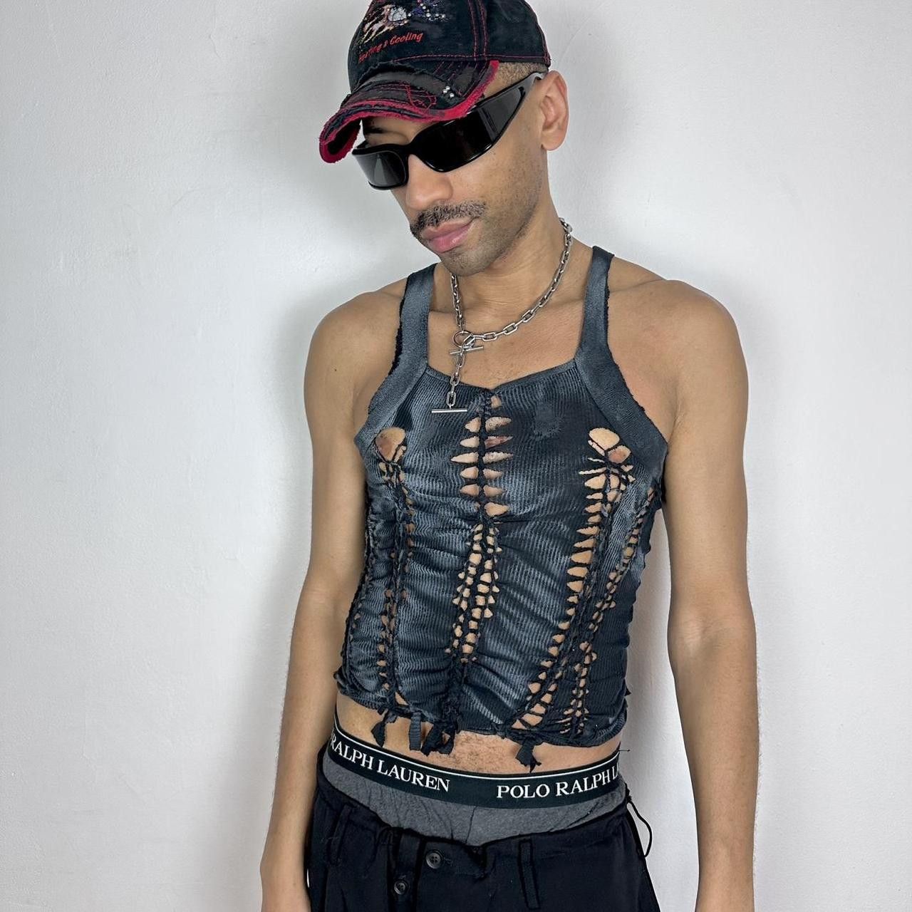 Other ASTROBOI* Black and White Braided Twist Tank - Medium Size US M / EU 48-50 / 2 - 2 Thumbnail