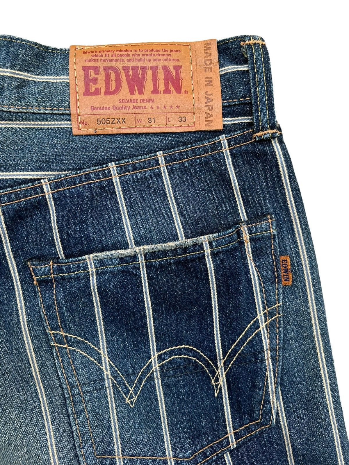 Edwin Rare🔥 Vintage Edwin 505ZXX Selvedge Denim Jeans 34x34 Size US 34 / EU 50 - 9 Thumbnail