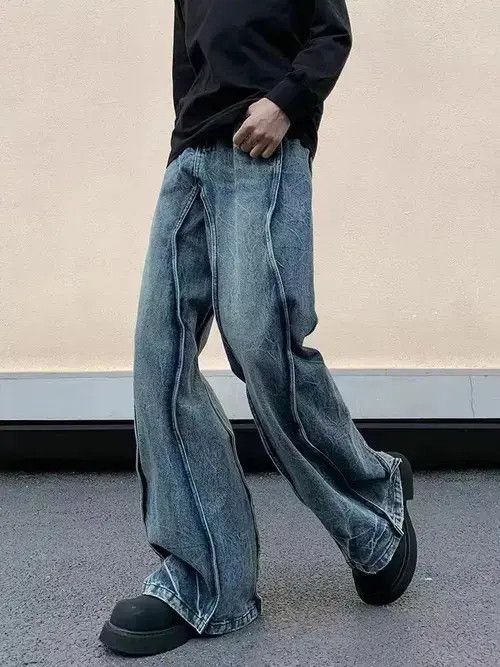 Jean Street vintage cracked micro jeans Size US 32 / EU 48 - 1 Thumbnail
