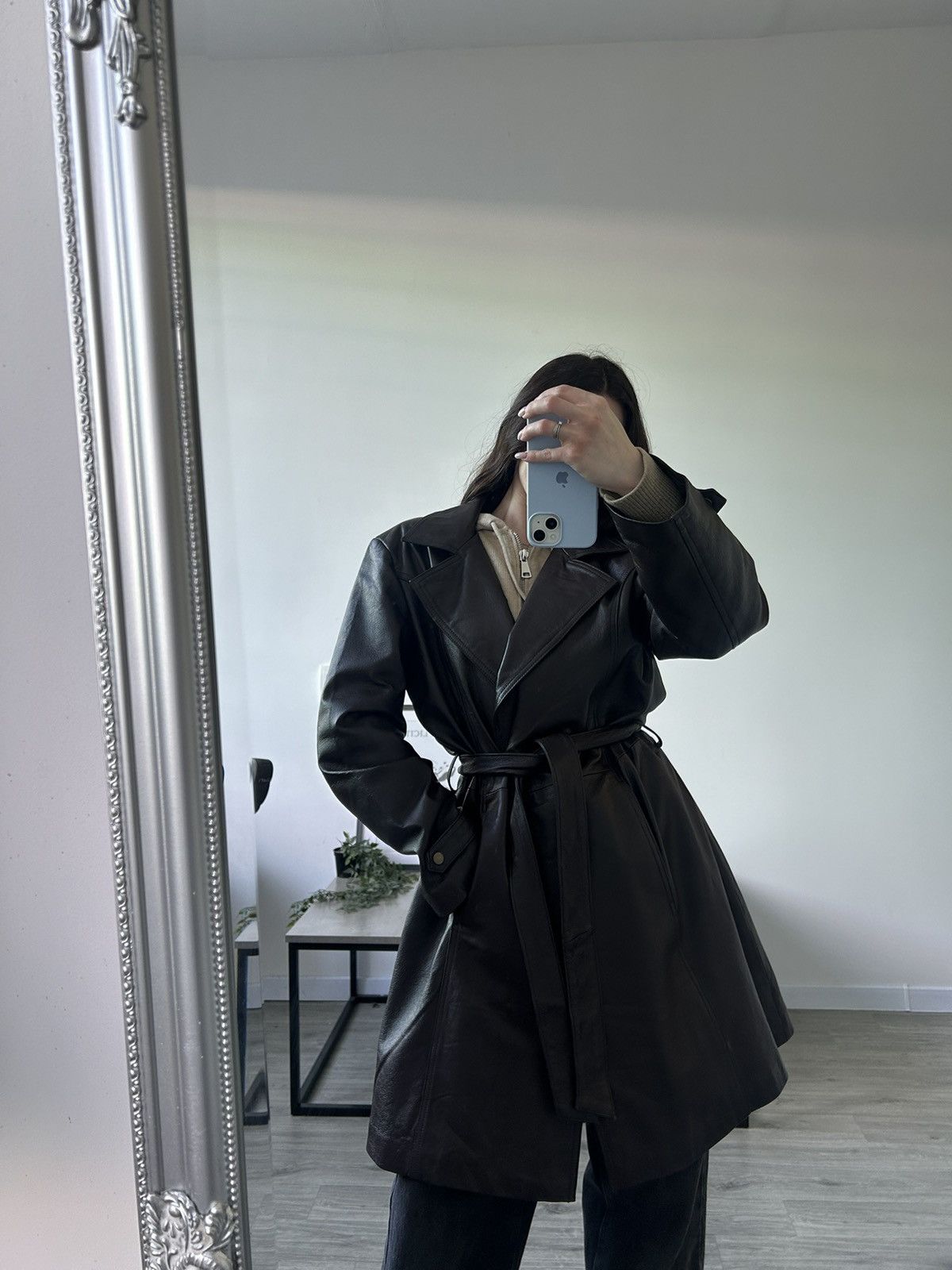 Vintage Vintage 100 % Leather Brown Trench Coat Size L / US 10 / IT 46 - 17 Thumbnail