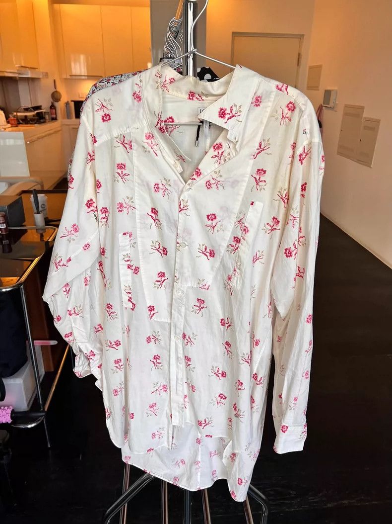 Loewe Loewe Floral Asymmetric Long Shirt - dmc Size US M / EU 48-50 / 2 - 1 Thumbnail
