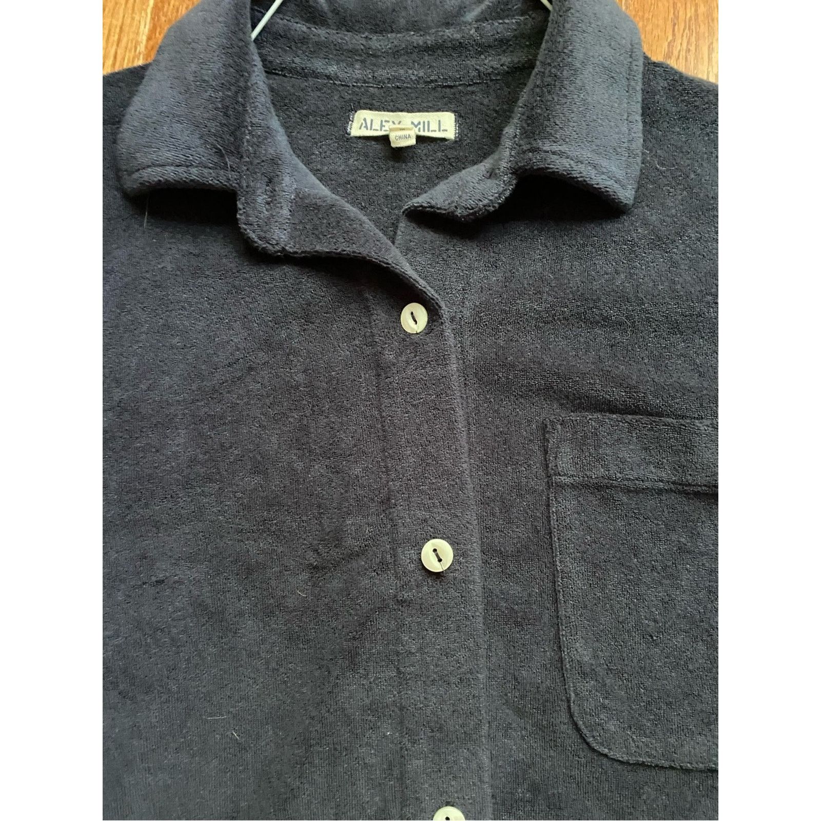 Alex Mill Alex Mill $95 Womens Benny Navy Terry Shirt Small EUC Size S / US 4 / IT 40 - 4 Thumbnail