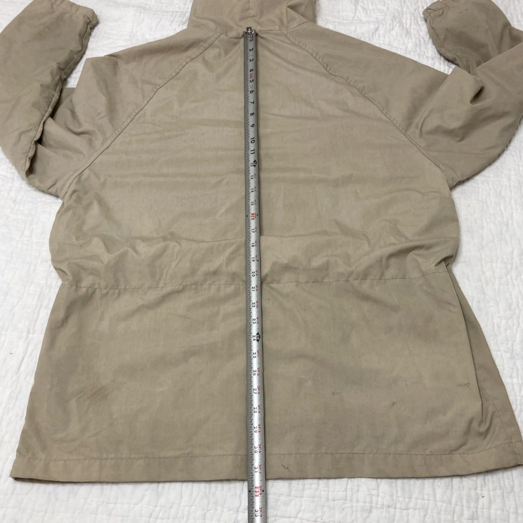 Vintage VINTAGE Woolrich Jacket 80s Mens XL Beige Mid-Length Zip Front Woolrich Rain Coat Cotton Nylon? Size US XL / EU 56 / 4 - 8 Thumbnail