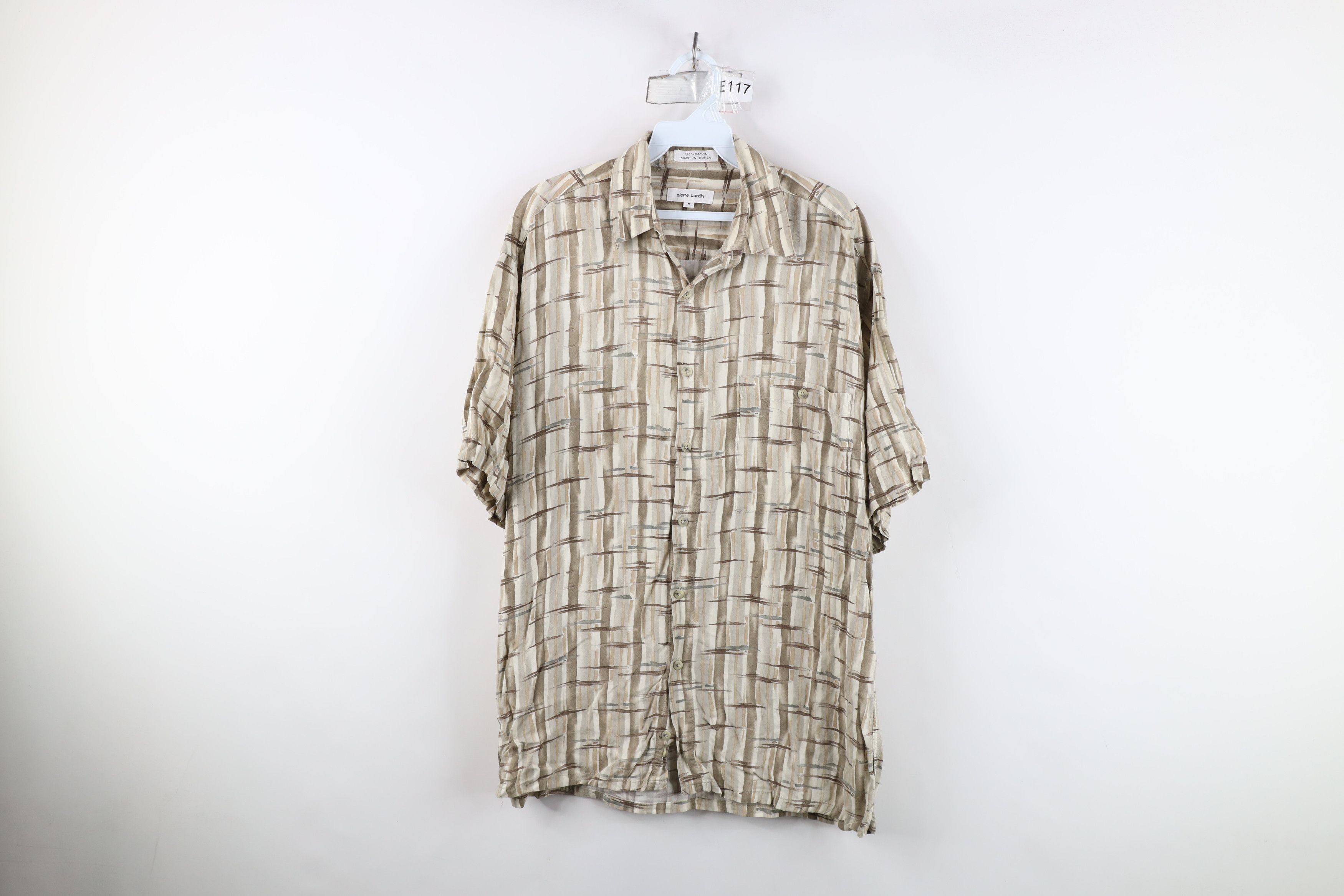 Vintage Vintage 90s Streetwear Striped Rayon Collared Button Shirt Size US M / EU 48-50 / 2 - 1 Thumbnail