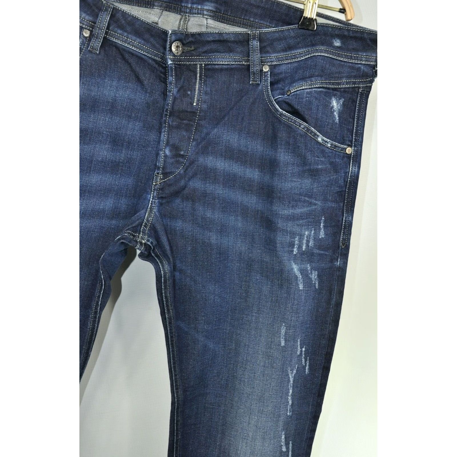 Diesel DIESEL Belther-R R844T_Stretch Regular Slim Tapered Jeans W38/L32 Men Blue 98%Cotton 2%Elastane Slim Face Denim 5-Pocket Design Size US 38 / EU 54 - 4 Thumbnail