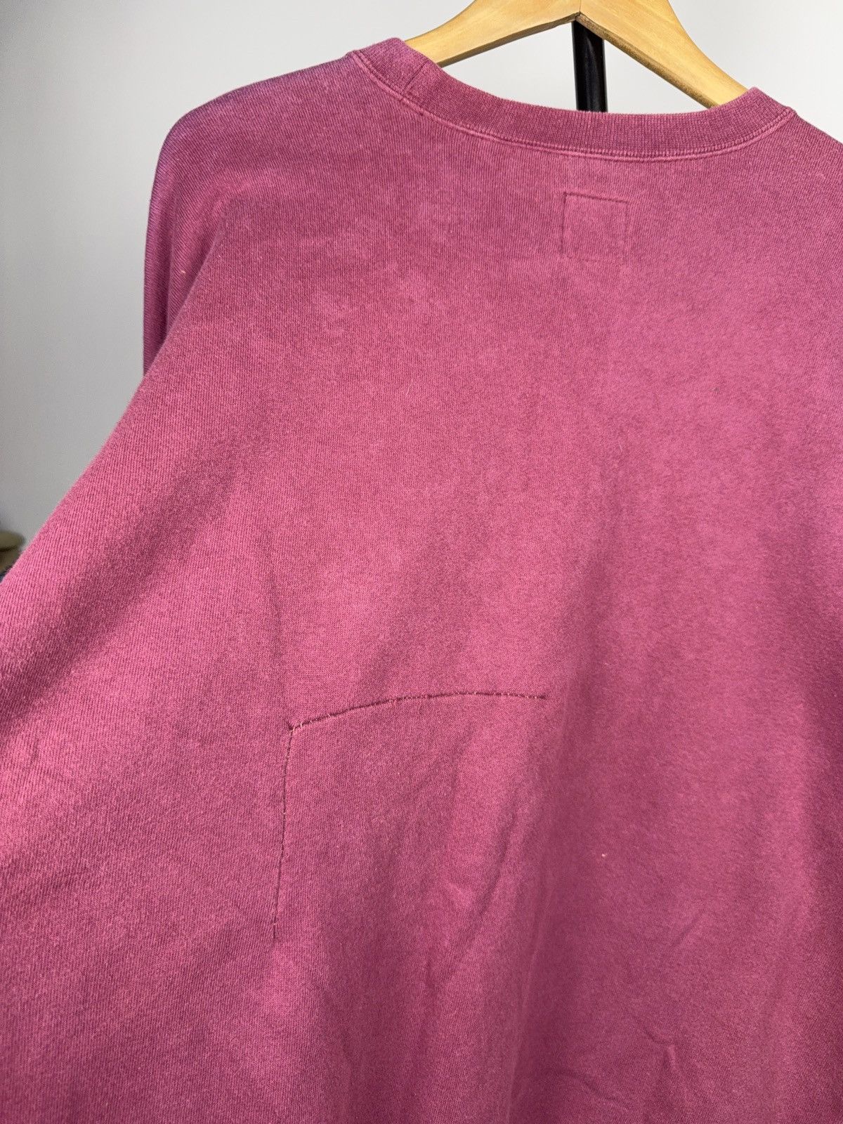 Nike Retro 90s Nike Distressed Burgundy Faded Crewneck Swoosh L Size US L / EU 52-54 / 3 - 11 Thumbnail