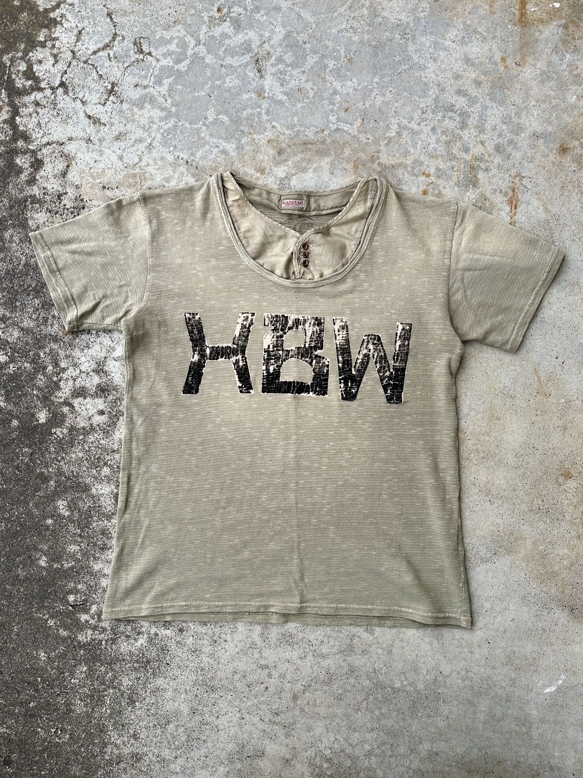Kapital Kapital XBW layered Ivory loopwheel lettered Henley tee Size US L / EU 52-54 / 3 - 1 Thumbnail