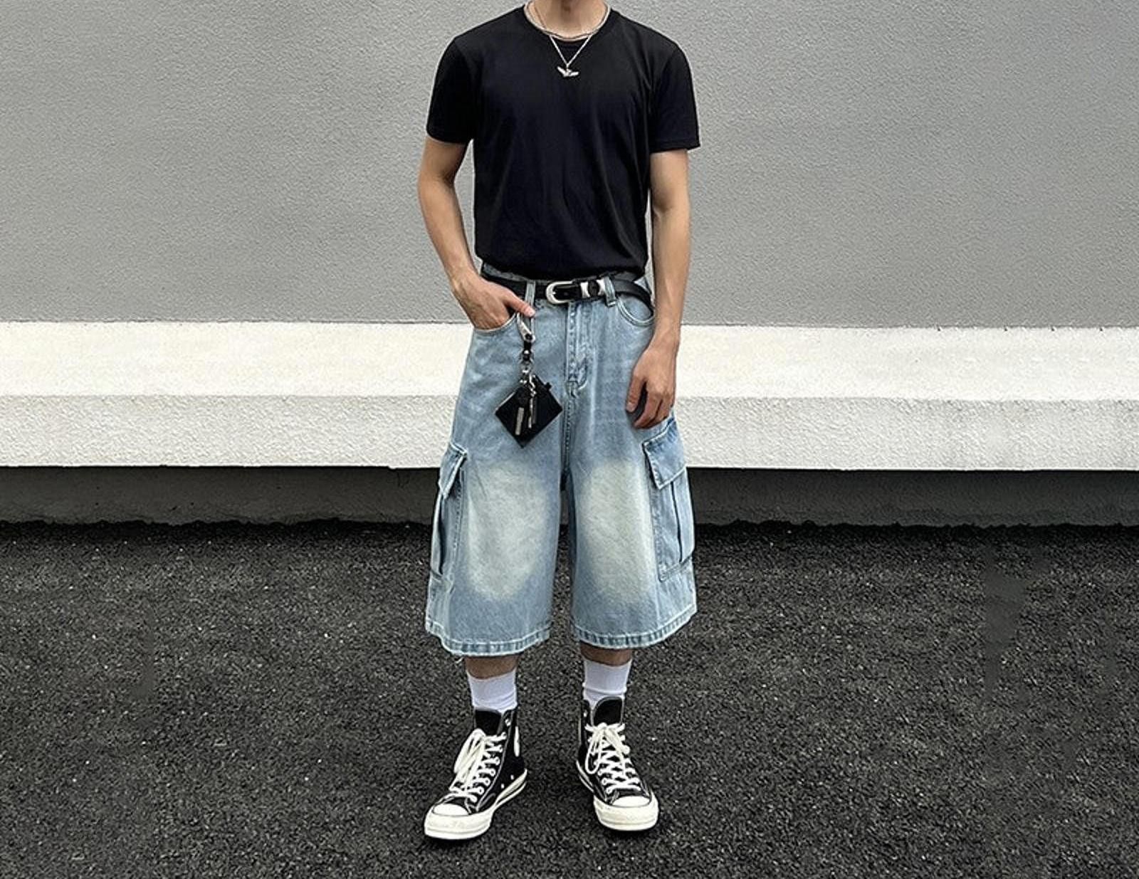 Jean Light Blue Cargo Denim Shorts / Jorts Size US 30 / EU 46 - 5 Thumbnail