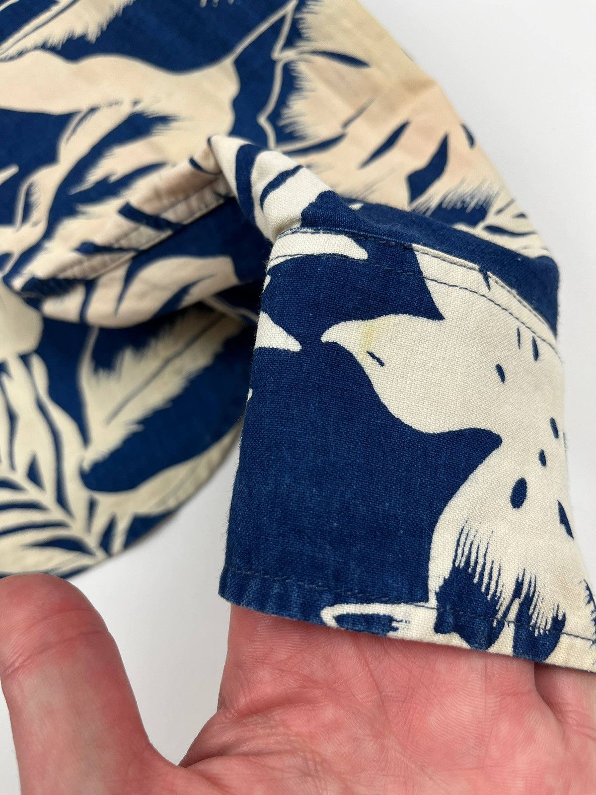 Our Legacy Our Legacy 1980-81 Indigo Tropical Leaf Shirt Size US S / EU 44-46 / 1 - 8 Thumbnail