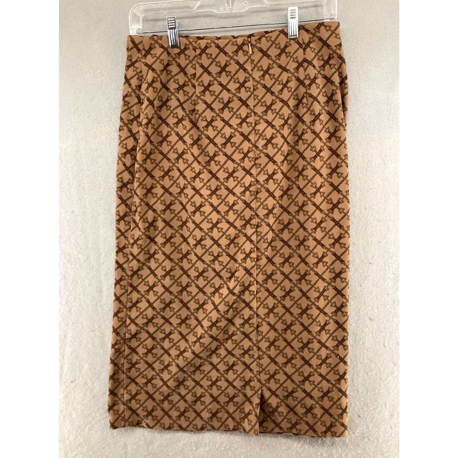 Vintage VINTAGE Studio C Skirt Womens 8 Tan Long Modest Equestrian Print Brown Bohemian American 90s Men? Size 30" / US 8 / IT 44 - 5 Thumbnail
