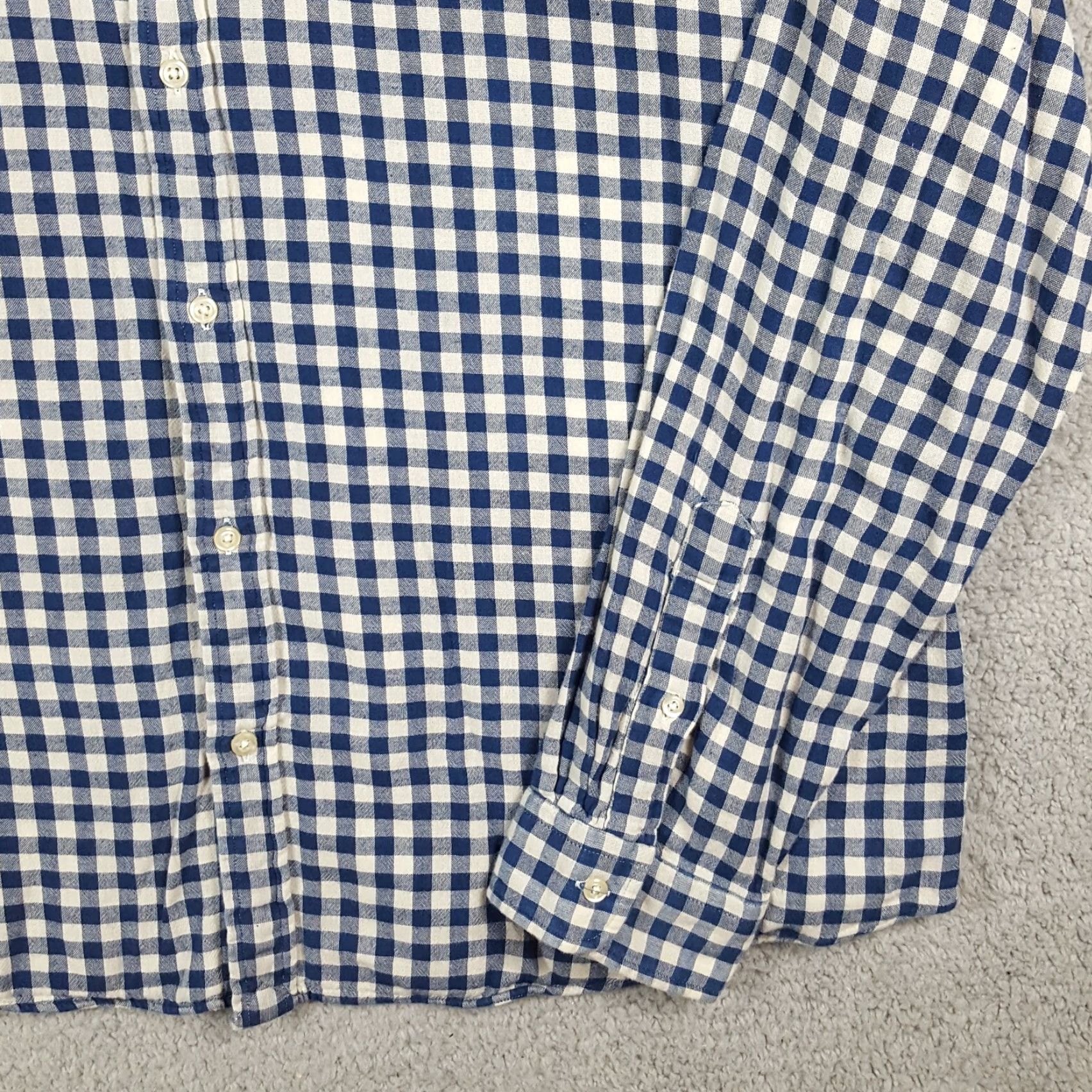 Ralph Lauren VINTAGE Ralph Lauren Button-Up Shirt Plaid Flannel Gingham Mens 2XL Blue Cotton 90s Preppy Collar Shirt Mens Size US XXL / EU 58 / 5 - 4 Thumbnail