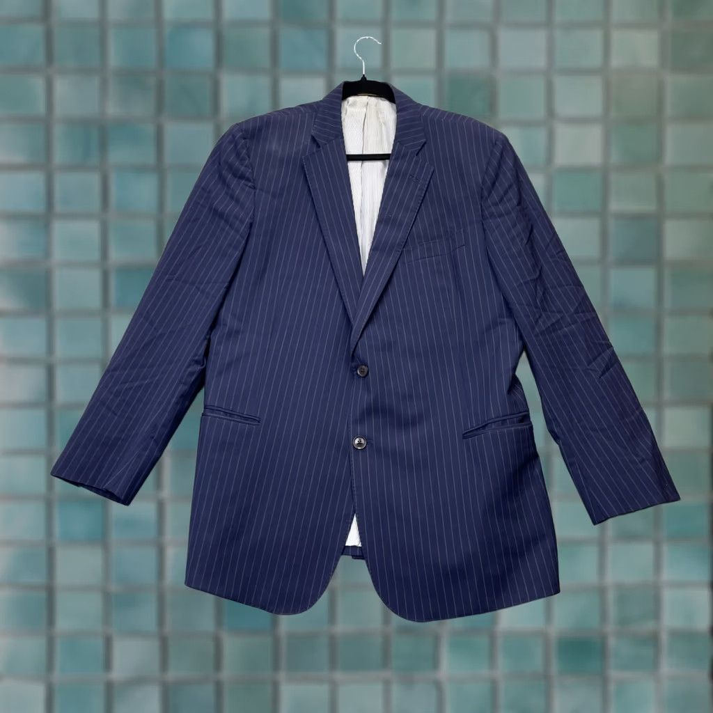 Brooks Brothers Brooks Brothers Mens Blazer Coat Jacket 46R Blue Striped Fitzgerald Explorer 346 Size 46R - 1 Thumbnail
