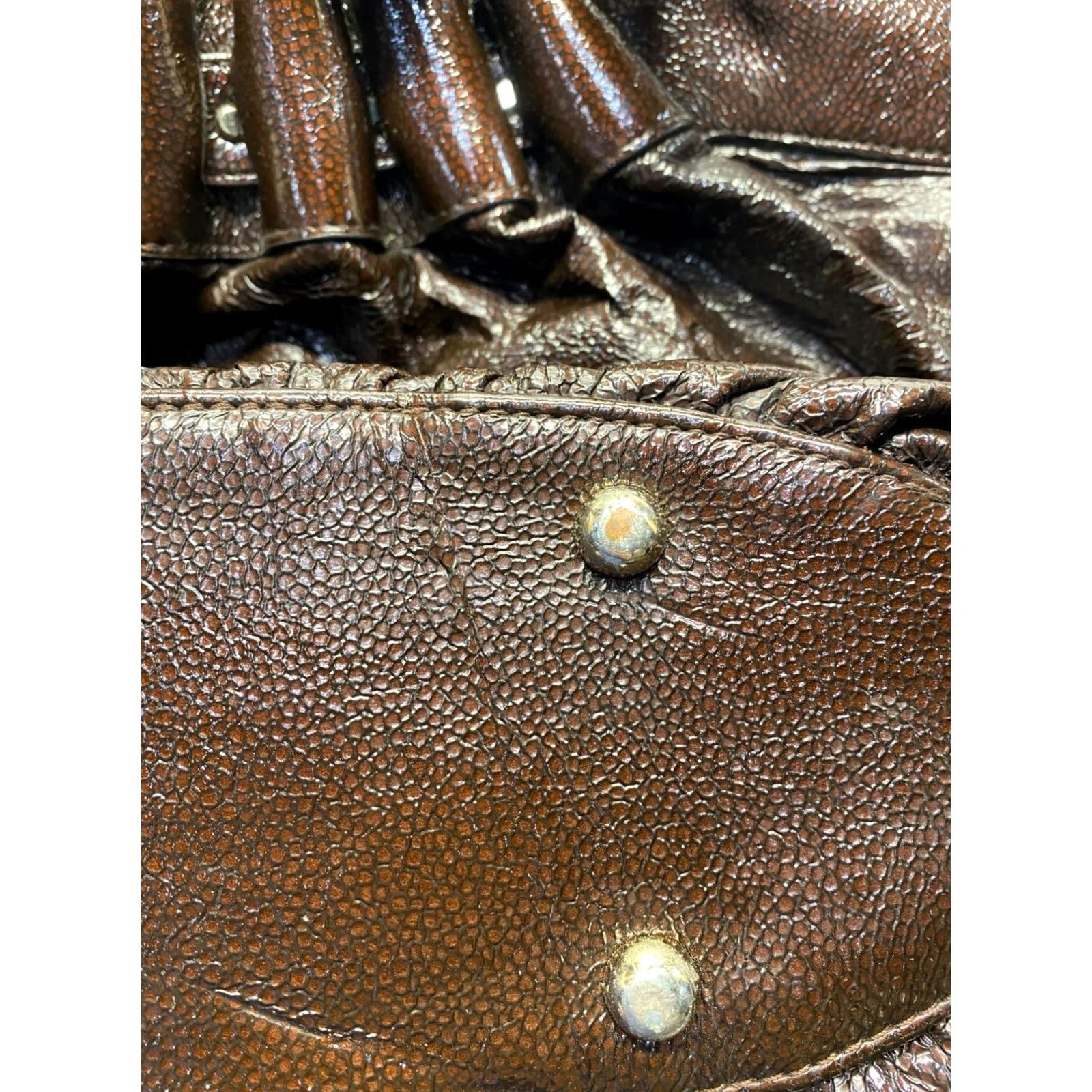 Loeffler Randall Loeffler Randall Tote Bag Brown with Dual Handles & Ruffle Detail Womens Bags Size ONE SIZE - 6 Thumbnail