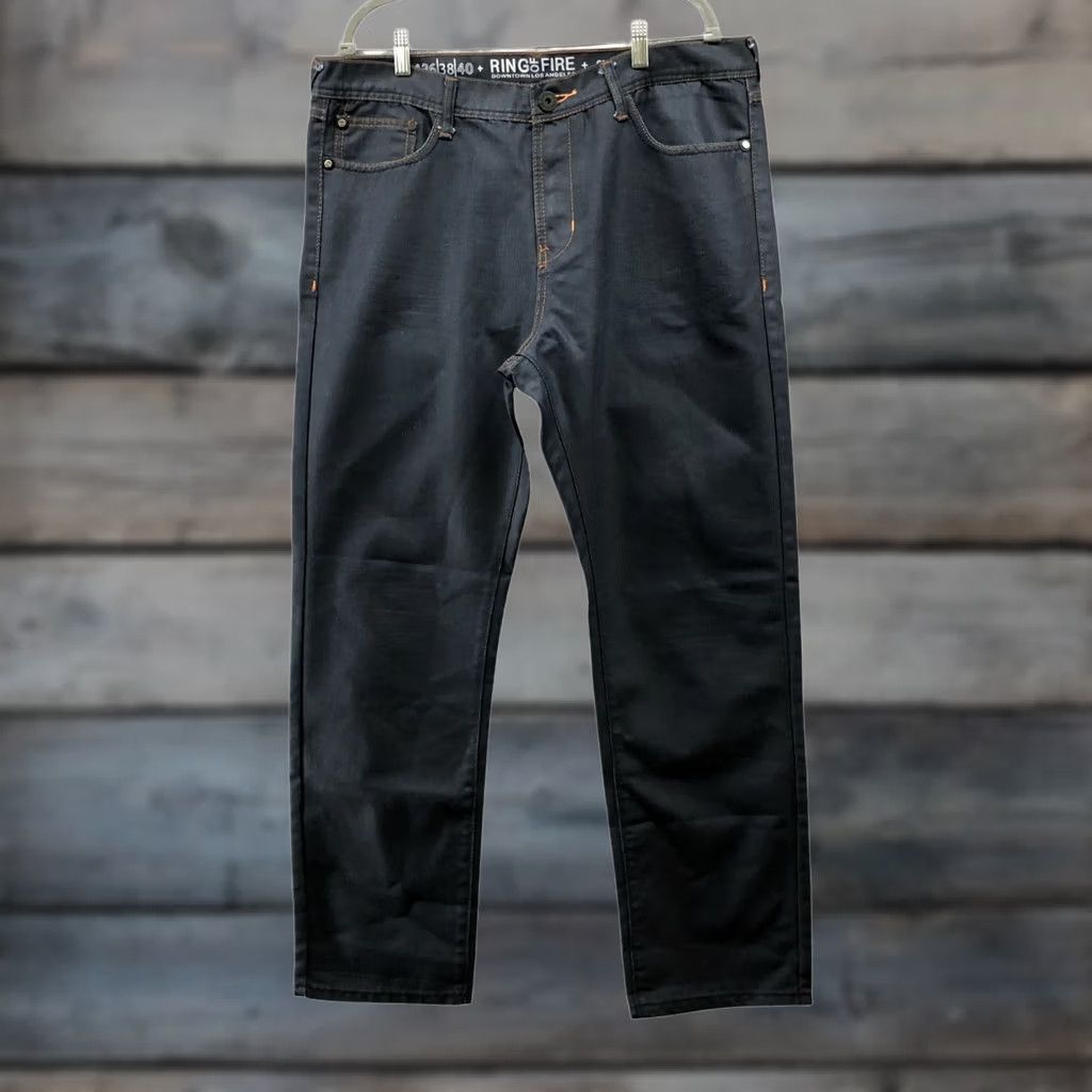 Ring Of Fire Ring Of Fire Slim Straight Jeans Mens 38x32 Dark Wash Blue Jeans 5-Pocket Denim Cotton Blend Regular Size Type Mens Size US 38 / EU 54 - 1 Thumbnail