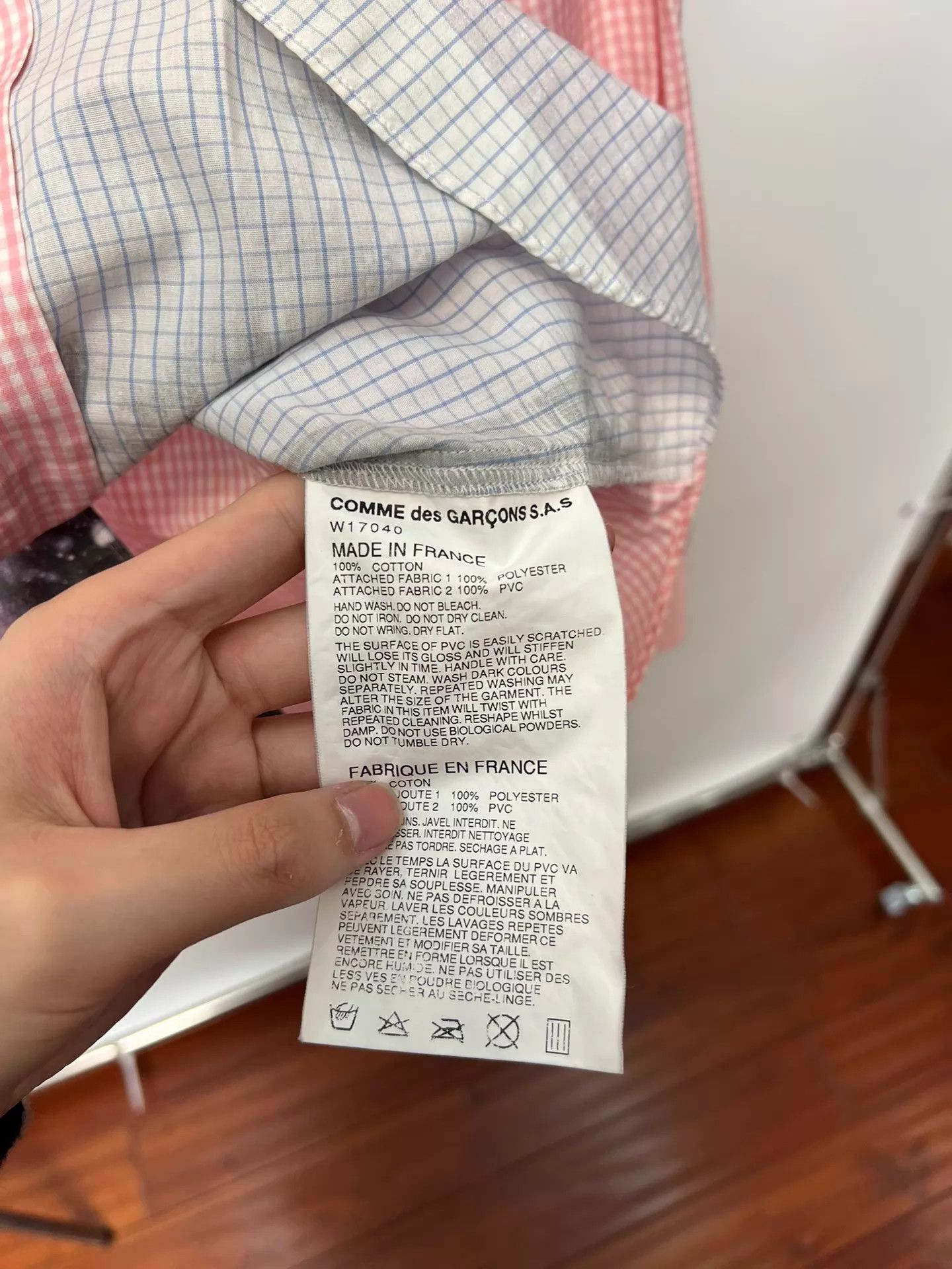 Comme des Garcons CDG Pink Checkered Planet Print Firefighter Reflective Shirt Size US S / EU 44-46 / 1 - 7 Thumbnail