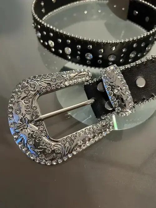 Japanese Brand × Vintage Y2K Cross Rhinestone Belt Size ONE SIZE - 3 Thumbnail