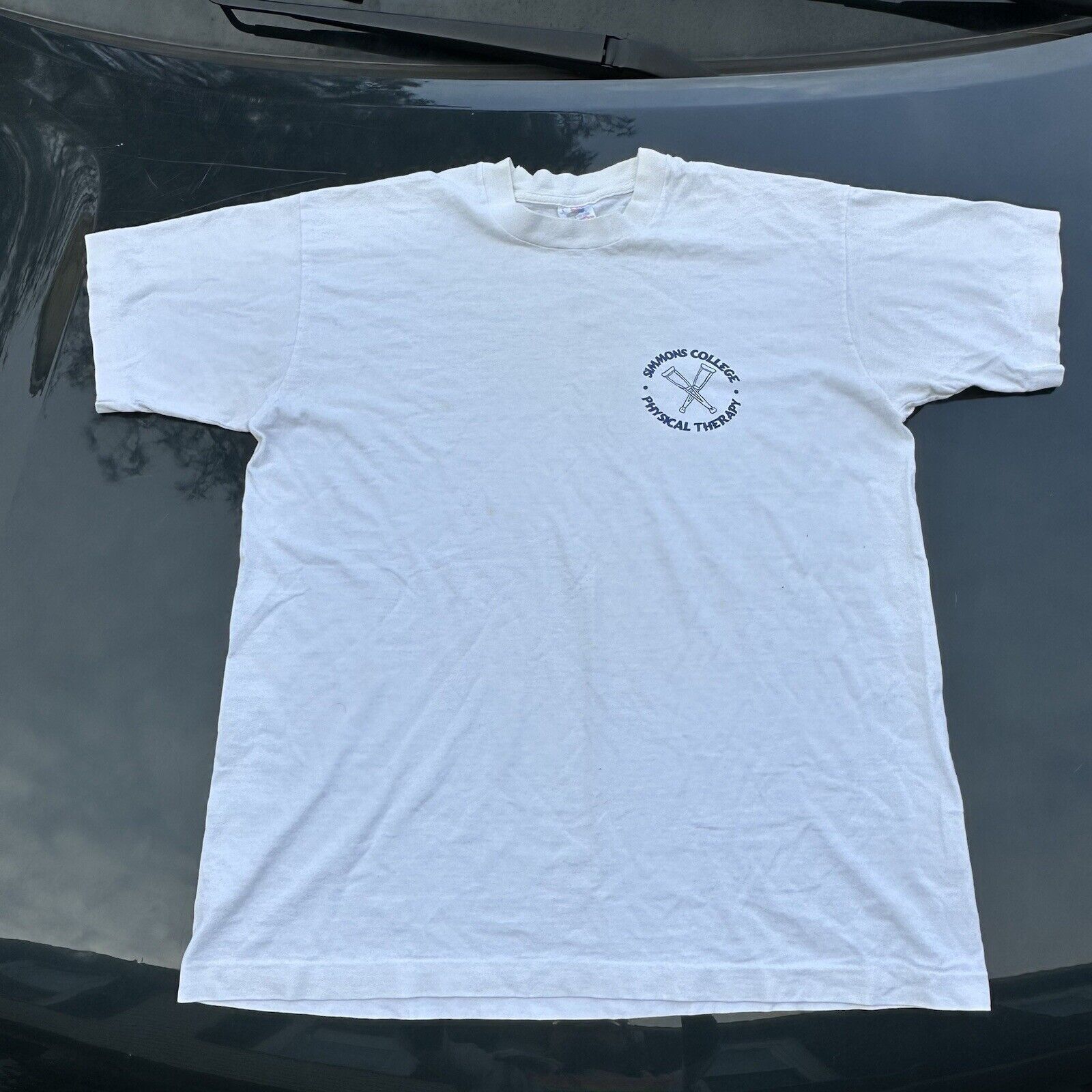 Vintage 80s Simmons College Physical Therapy T-Shirt Funny Vintage Size US L / EU 52-54 / 3 - 3 Thumbnail