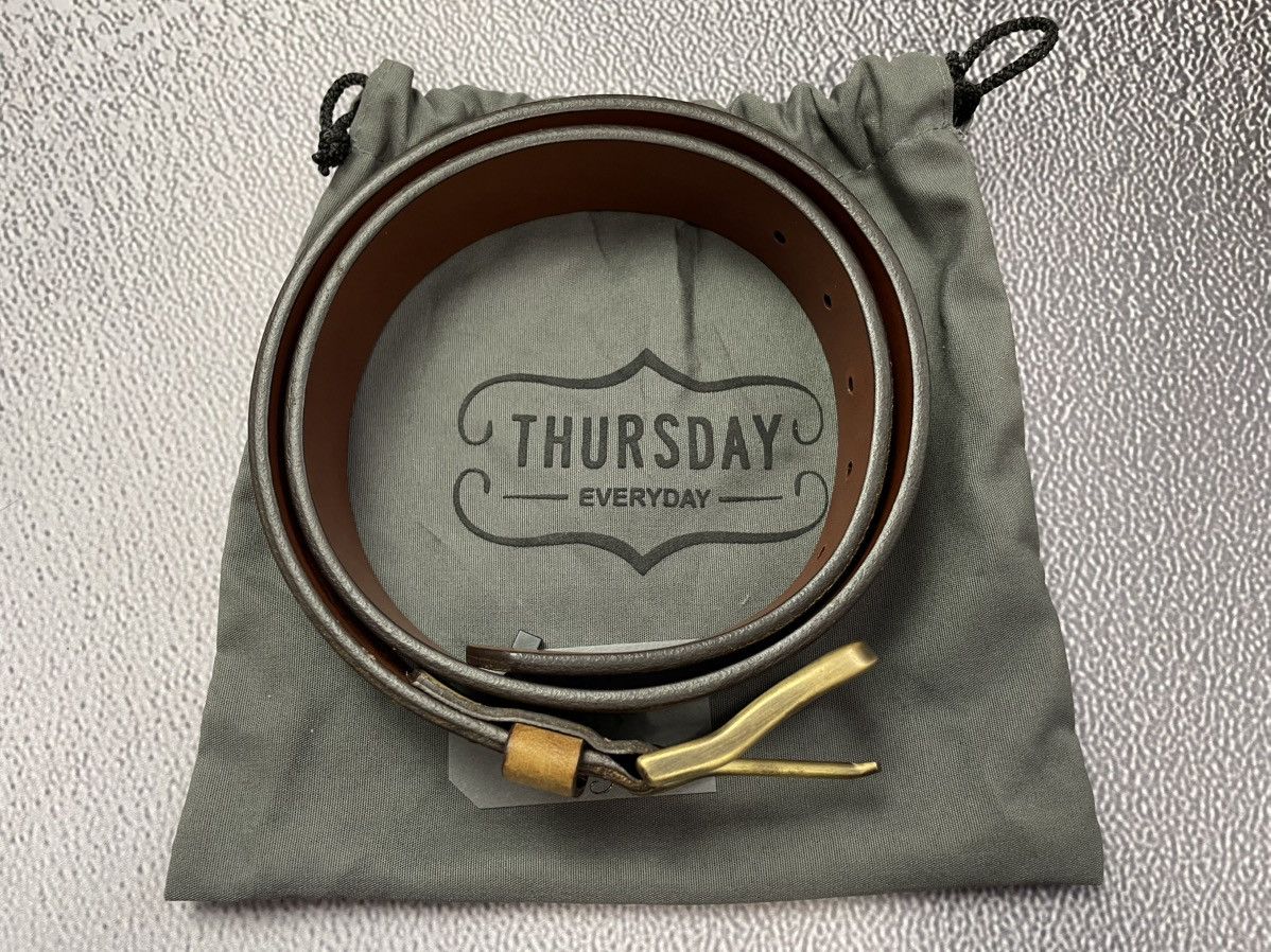 Other New Thursday Men Burnt Copper Heritage Leather Belt Size M Size 34 - 3 Thumbnail