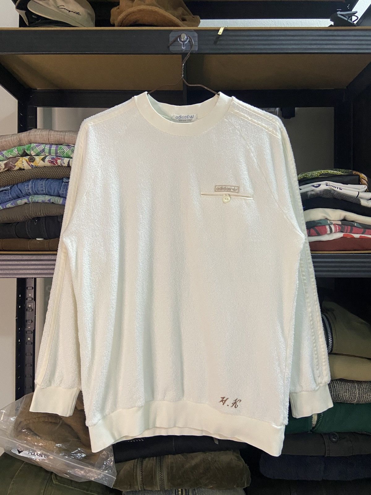 Adidas × Vintage Vintage 80s Adidas Fleece Sweatshirt Size US M / EU 48-50 / 2 - 1 Thumbnail