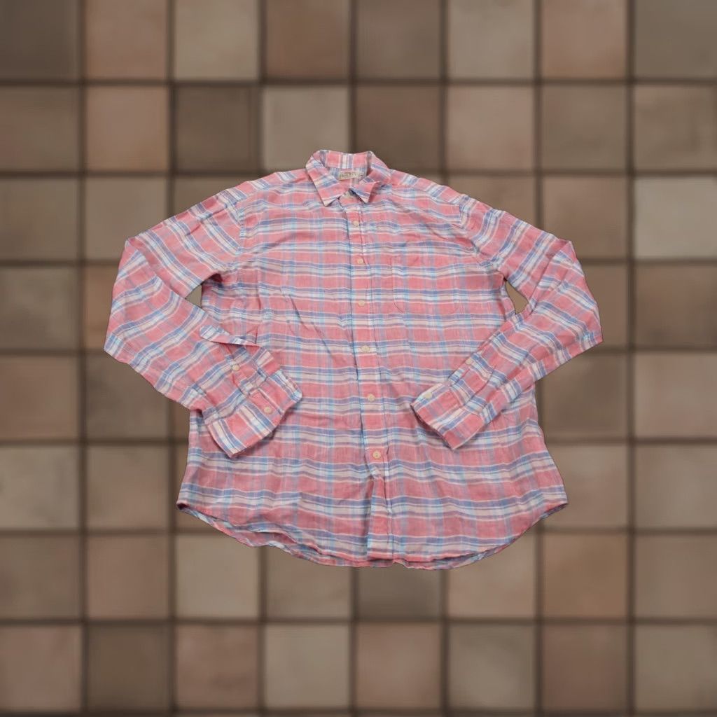 Faherty Faherty Shirt Mens M Plaid Linen Lightweight Breathable Workwear Country Preppy Size US M / EU 48-50 / 2 - 1 Thumbnail