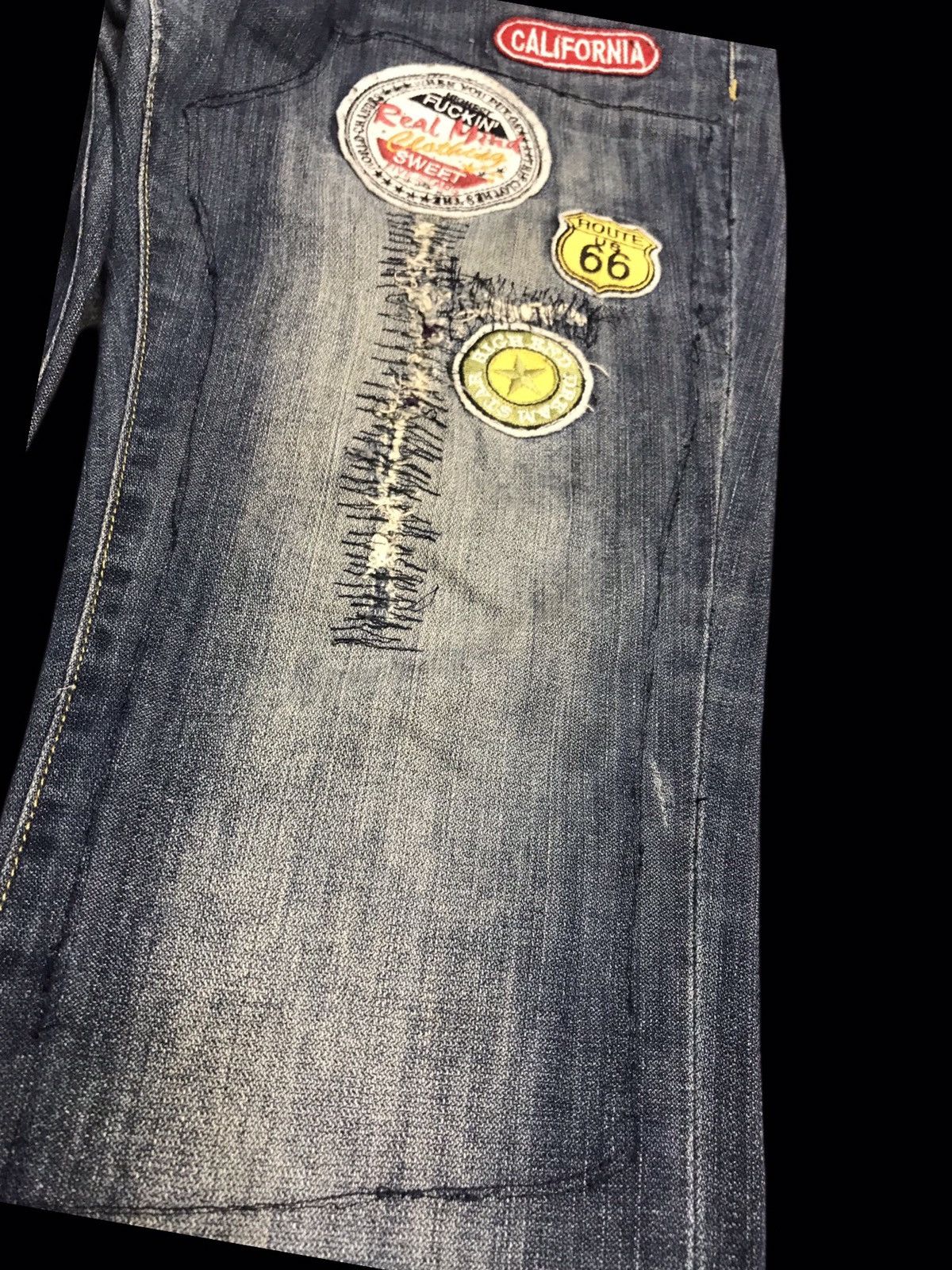 💥FLARE💥REAL MIND Patches Style Light Flare Denim F59
