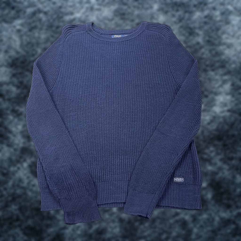 Polo Ralph Lauren Polo Ralph Lauren Sweater Mens L Blue Cotton Ribbed Knit Crewneck Preppy Pullover Shirt Size US L / EU 52-54 / 3 - 1 Thumbnail