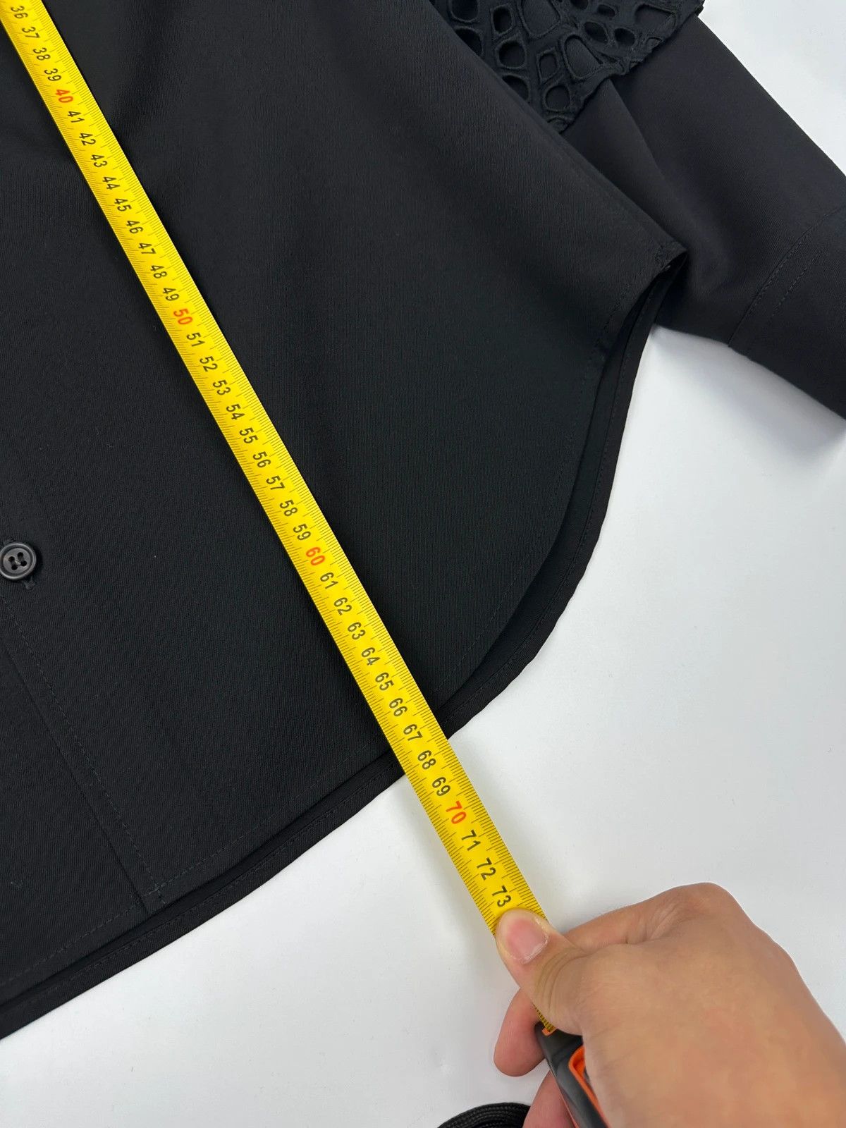 Yohji Yamamoto Y’s Yohji Yamamoto Black Wool Shirt Mesh Sleeves Details Size US S / EU 44-46 / 1 - 10 Thumbnail