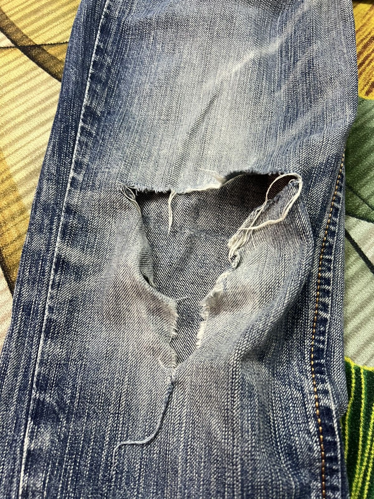 Japanese Brand VINTAGE EDWIN XV DISTRESSED FLARE BOOTCUT Size US 30 / EU 46 - 3 Thumbnail