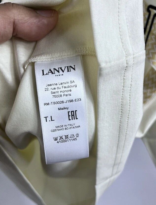 Lanvin LANVIN - CURB EMBROIDERED LOGO OVERSIZED T-SHIRT Size US L / EU 52-54 / 3 - 7 Thumbnail