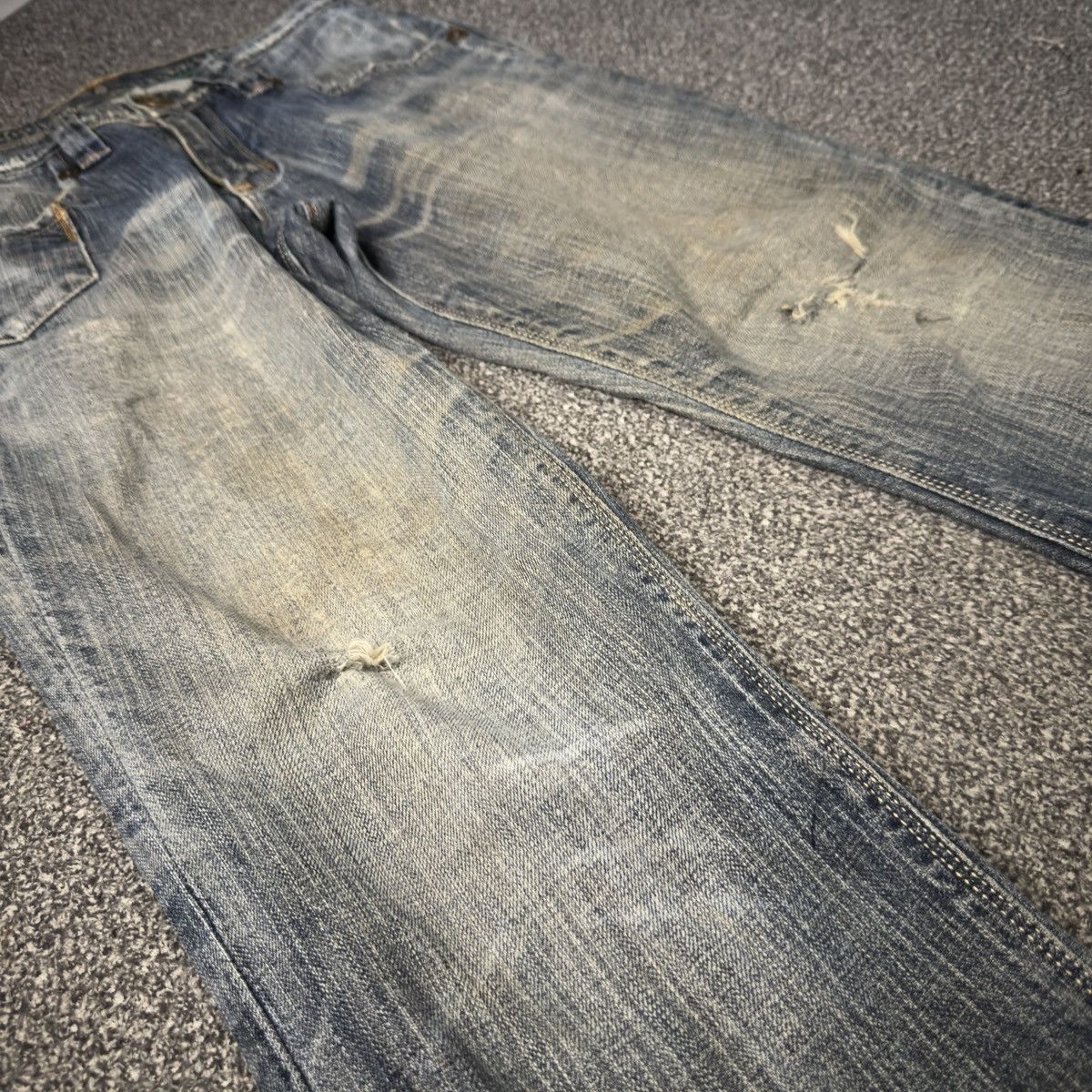 Lee 🔥 Vintage 90s Flared x-Line Lee Trashed Distressed Jeans Size US 30 / EU 46 - 5 Thumbnail