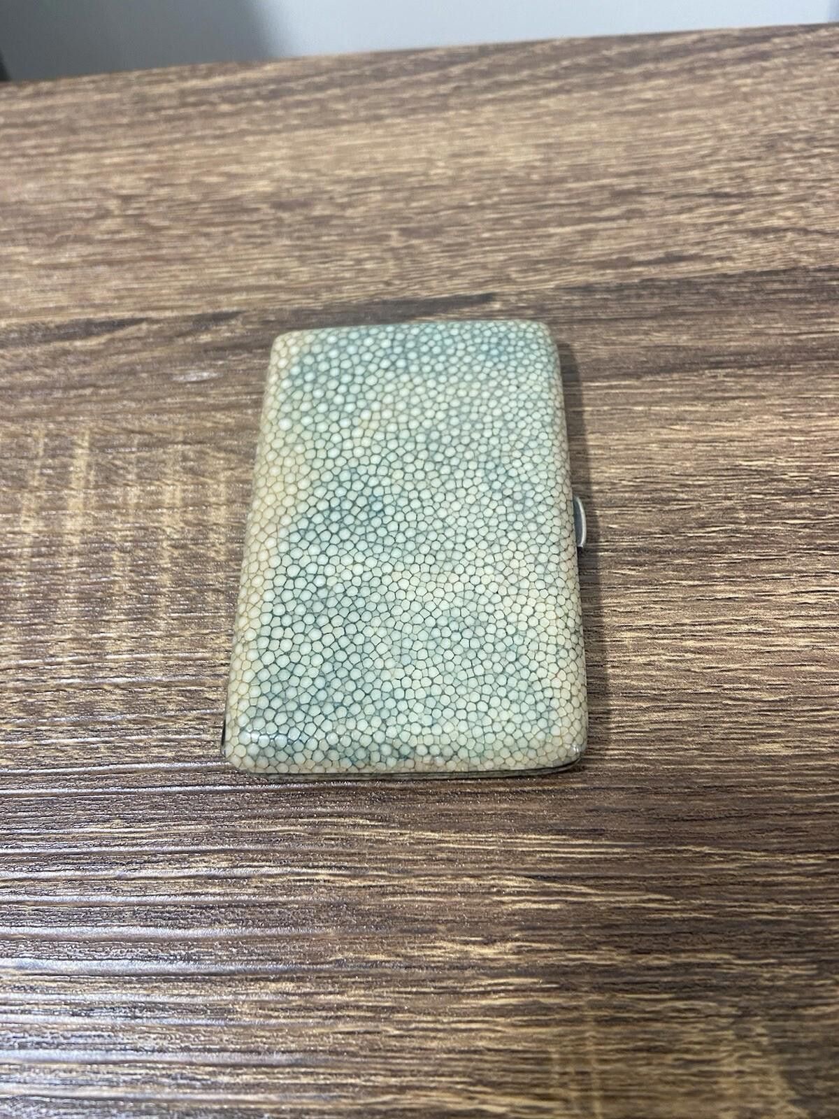 Other Shagreen EPNS plate faded blue-green stingray cigarette case Size ONE SIZE - 1 Thumbnail
