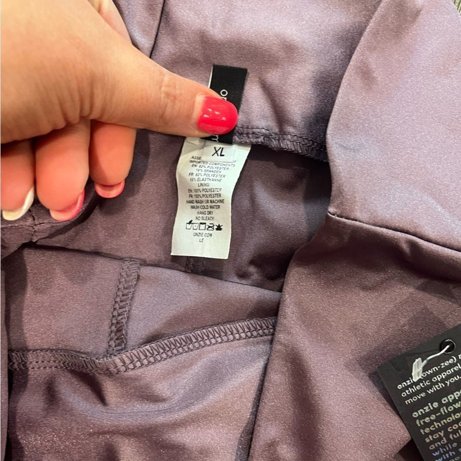 Vintage NWT Onzie Tonal High Rise Athletic Leggings Purple Size XL Size 31" - 6 Thumbnail