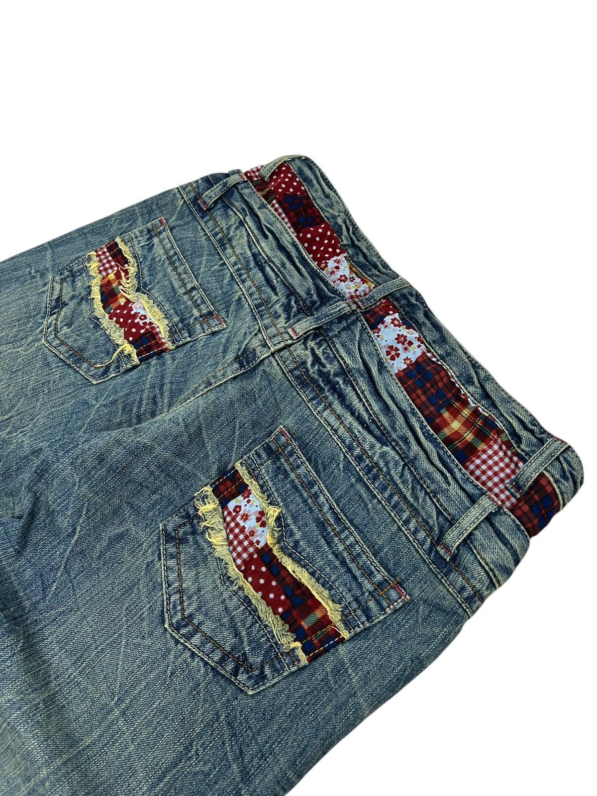 Le Grande Bleu (L.G.B.) Vintage Double Waist Checkered Clawn Marks Distressed Size US 31 - 13 Thumbnail