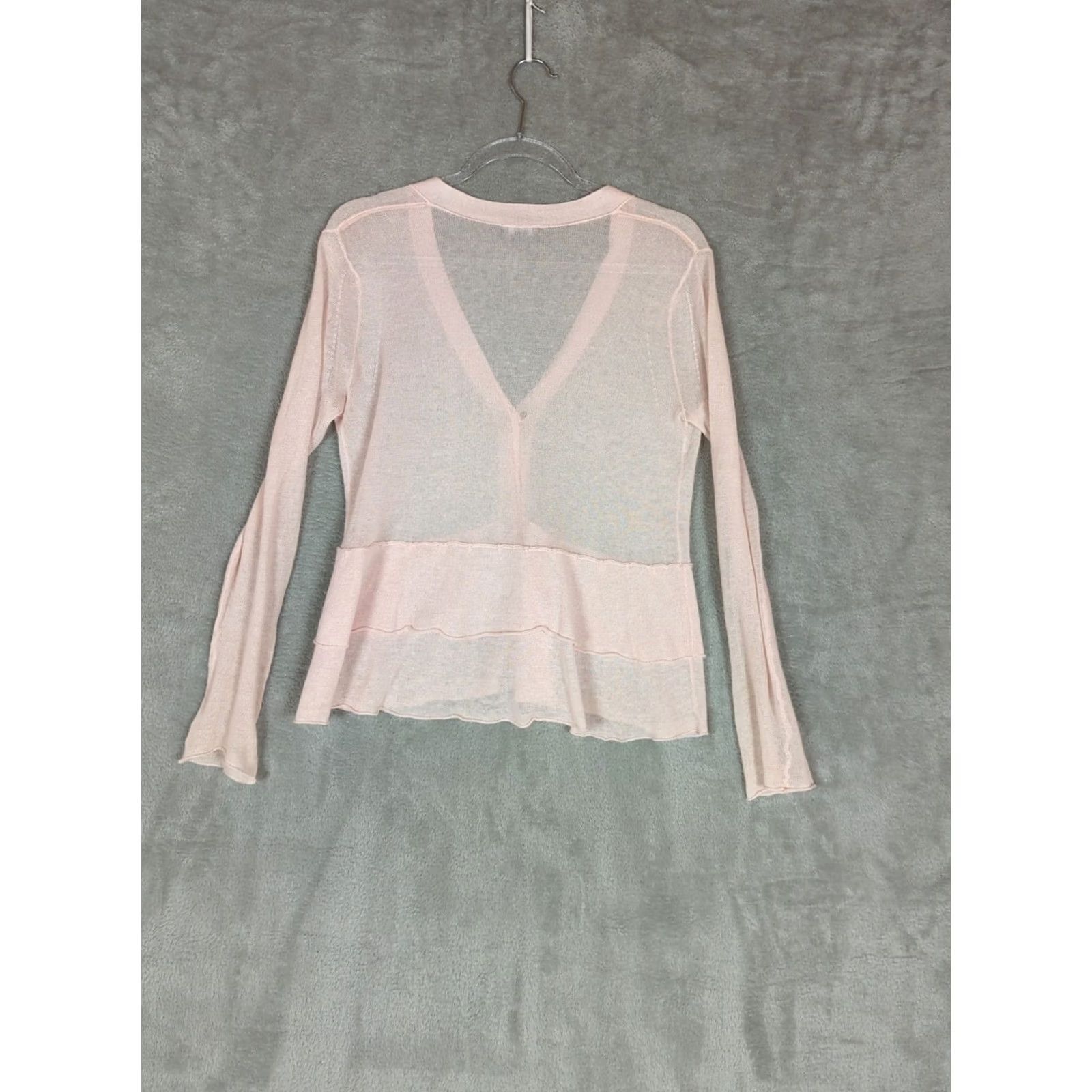 J. Jill J Jill Cardigan Womens Small Pastel Pink Sweater Linen Blend Coquette Size S / US 4 / IT 40 - 7 Thumbnail