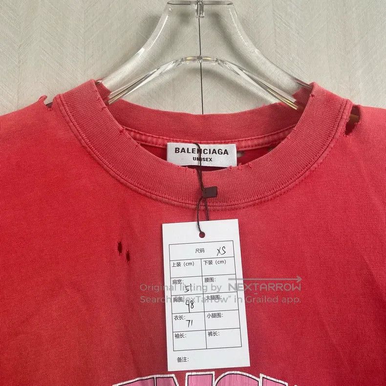 Balenciaga Balenciaga Distressed Hole Short Sleeve T-Shirt XS Size Size US XS / EU 42 / 0 - 2 Thumbnail