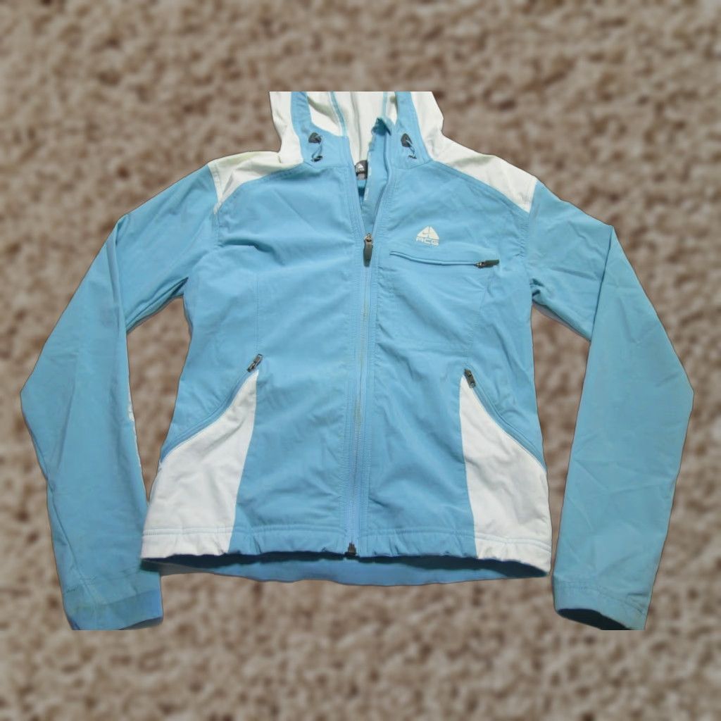 Nike Nike Womens Track Jacket XS Light Blue Hooded Zip Pockets Solid Active Outerwear Size XS / US 0-2 / IT 36-38 - 1 Thumbnail