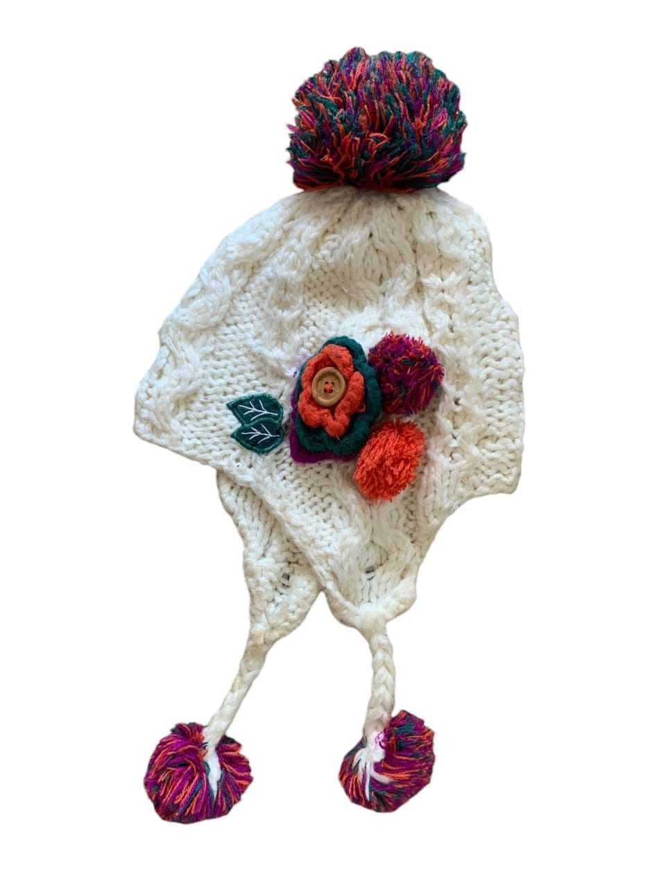 Japanese Brand × Kapital × Vintage Earflap Crochet Knitted Flower Hat size 50-52cm Size ONE SIZE - 1 Thumbnail