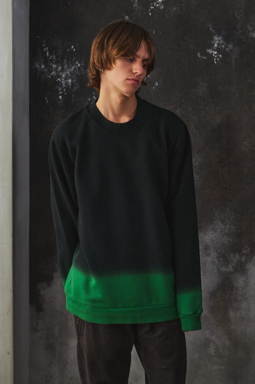 Raf Simons Raf Simons SS12 Black/Green Dip Dye Ombre Sweatshirt Size US L / EU 52-54 / 3 - 2 Thumbnail