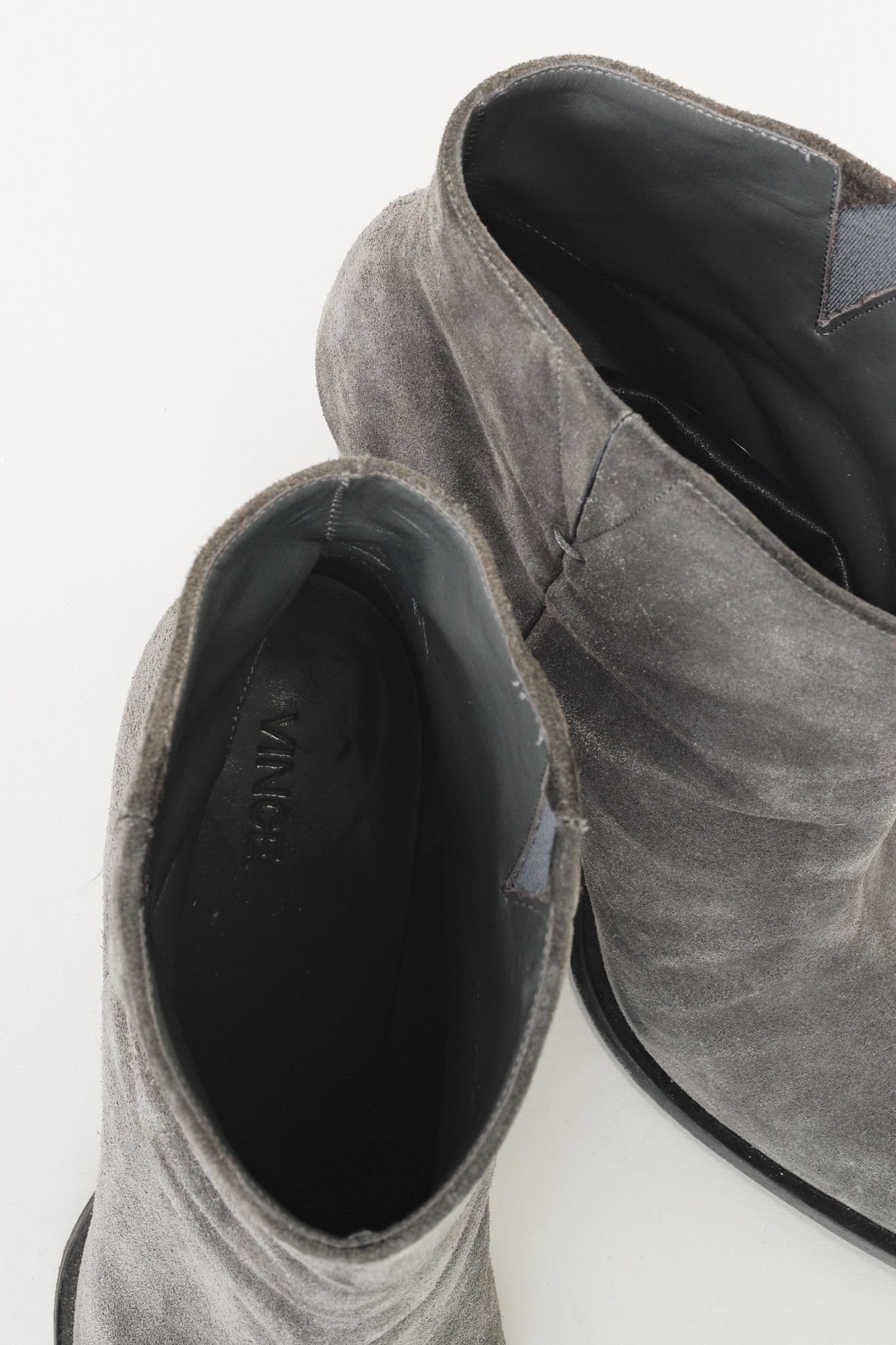 Vince Vince Grey Nubuck Leather Block Heel Point Toe Boots Size US 10 / IT 40 - 9 Thumbnail