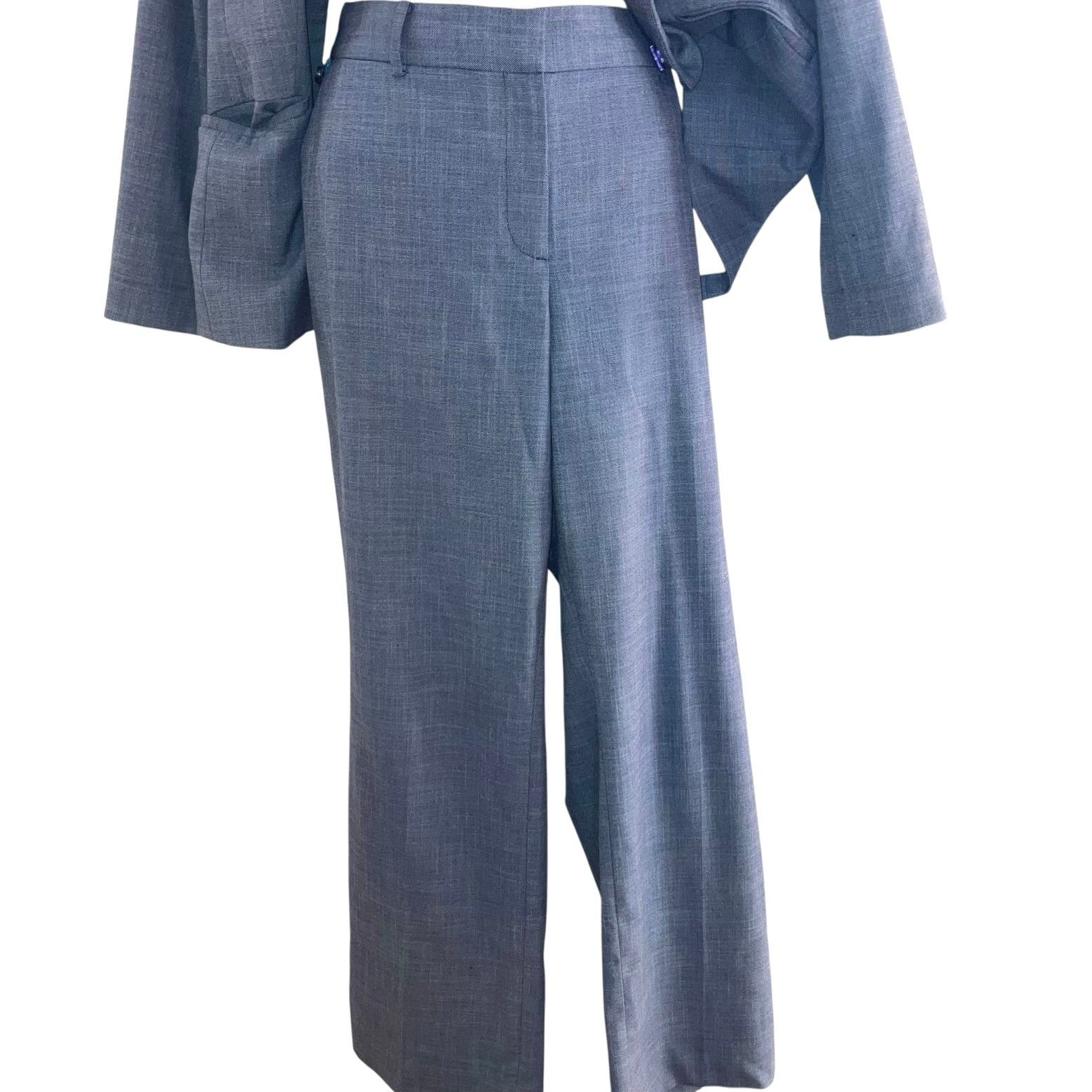 Talbots Light Blue Sharkskin Straight-leg Suit Pants- sz 14P