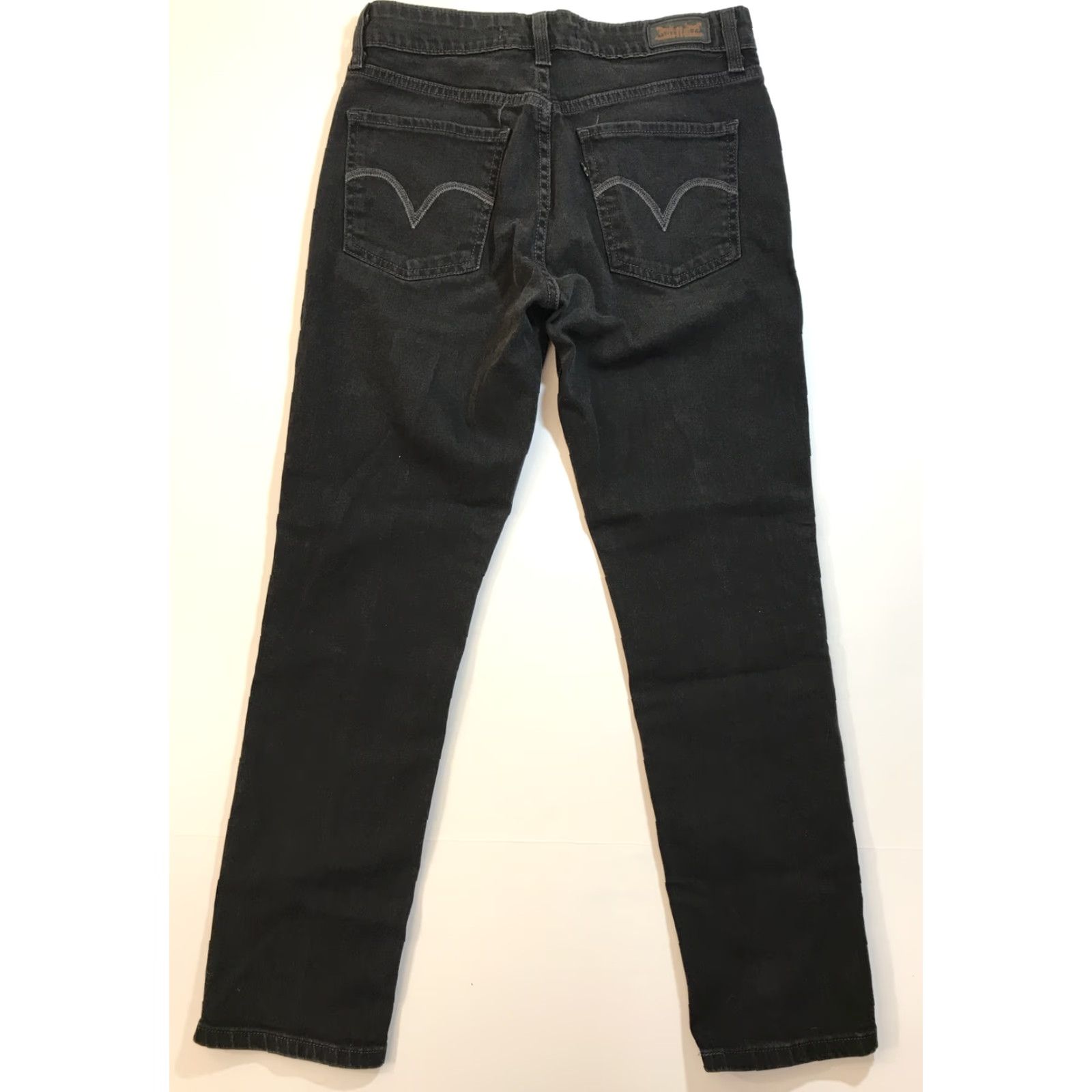 Denime Levis Womens Jeans Black Denim Dark Wash Mid Rise Skinny Leg Stretch Sz 29 x 30 Jegging 5-Pocket Design Size 29" - 6 Thumbnail