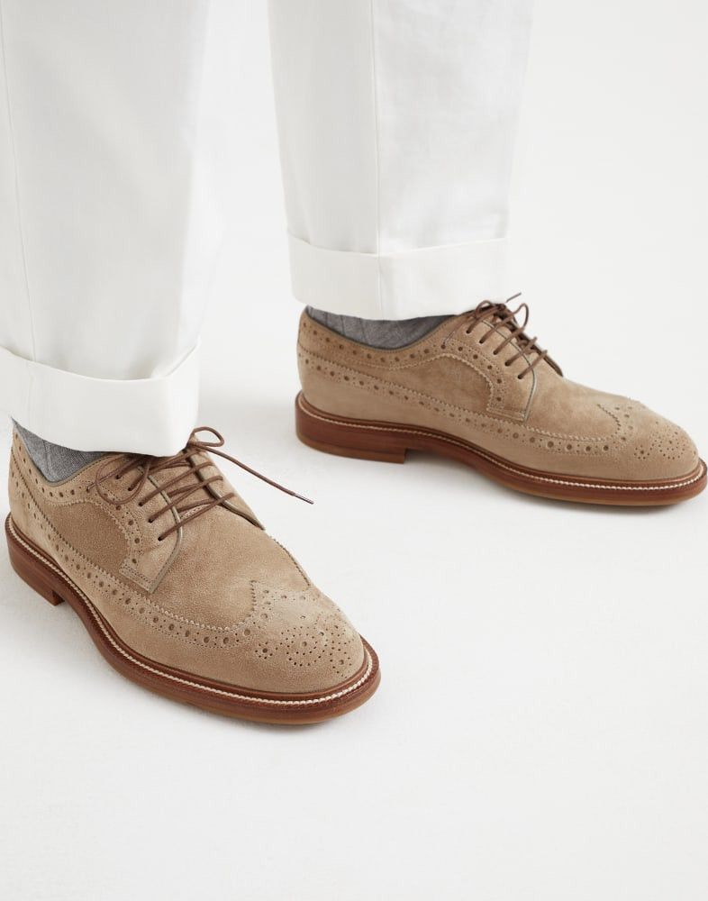 Brunello Cucinelli o1w1db10925 Pair Of Laced Shoes in Sand Beige Size US 9 / EU 42 - 5 Thumbnail