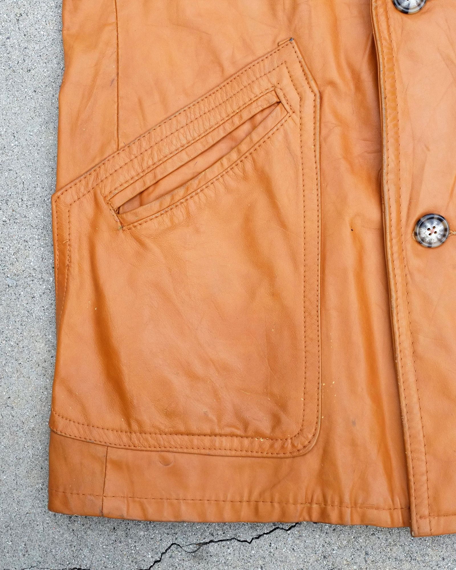 Classic Vintage 1970s Men's Leather Car Coat