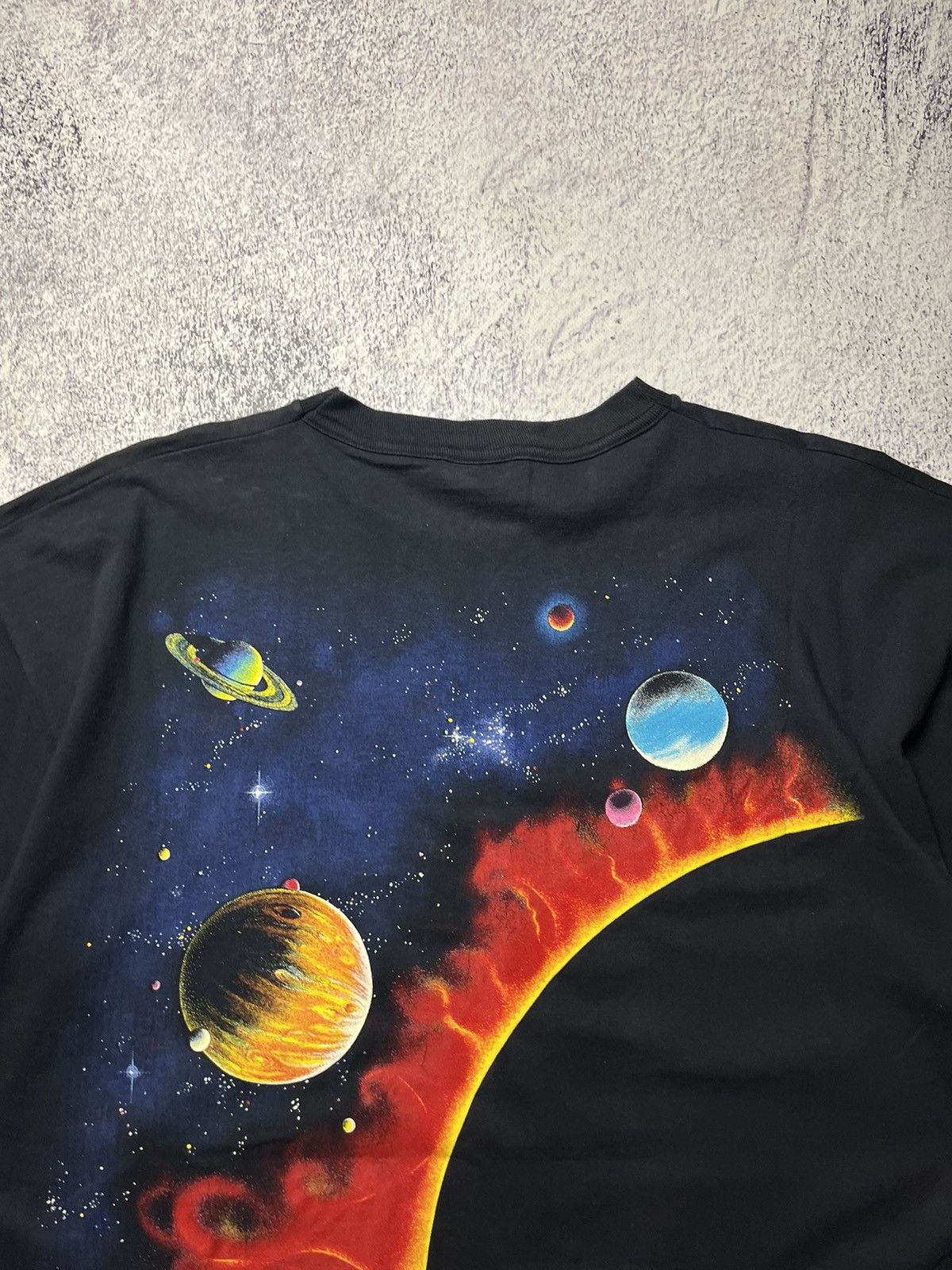 Vintage 1990 Vintage Peter Kull Solar System Graphic T-Shirt 90s Size US XL / EU 56 / 4 - 18 Thumbnail