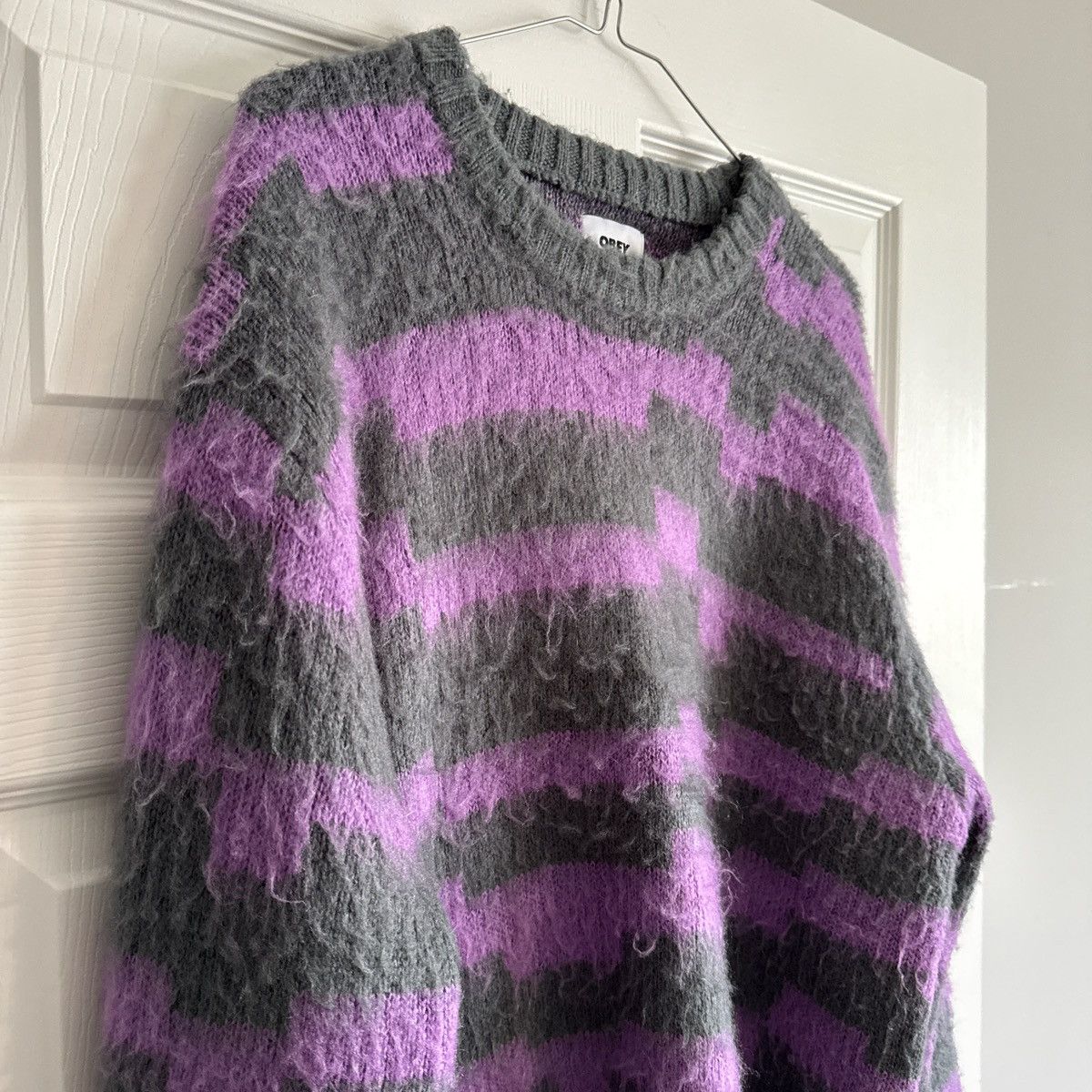 Obey Obey Signal Sweater – Rare Grey & Purple Colourway Size US M / EU 48-50 / 2 - 1 Thumbnail