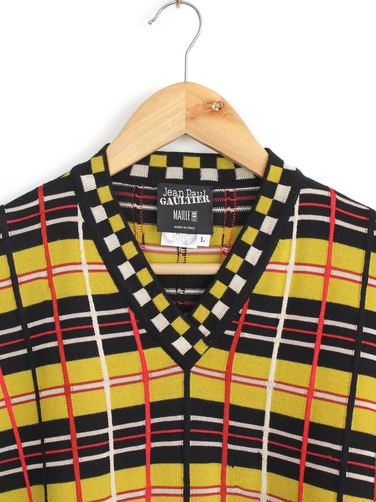 Jean Paul Gaultier Jean Paul Gaultier 90s Vintage Tartan Pattern Poncho Sweater Size L / US 10 / IT 46 - 2 Thumbnail