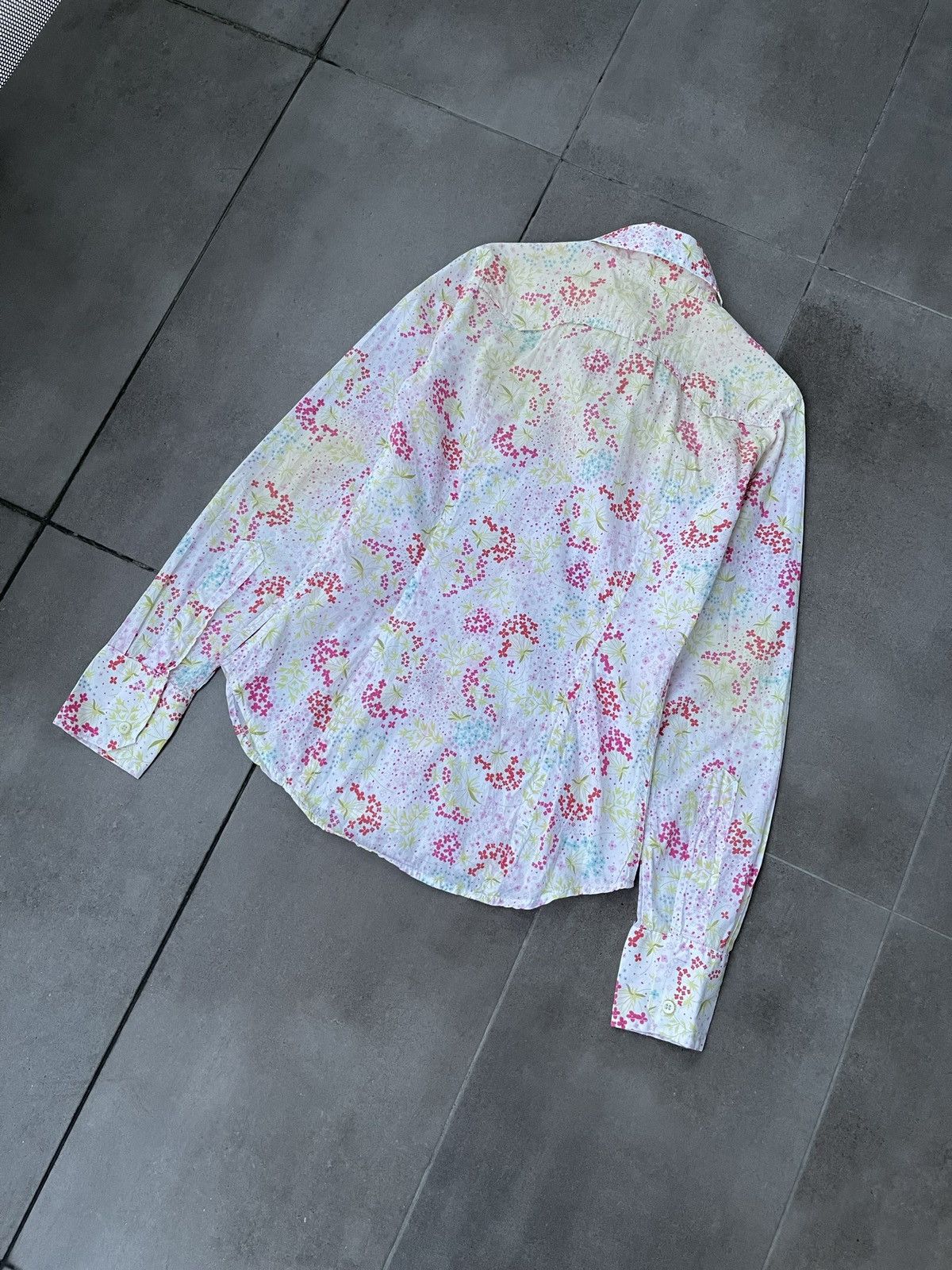 Dsquared2 Dsquared2 Flower All Over Print White Button Up Shirt Size M / US 6-8 / IT 42-44 - 8 Thumbnail