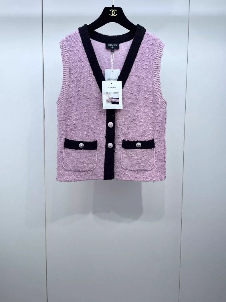 Chanel Chanel 24K black and pink color-blocked knitted vest 2504-N Size XS / US 0-2 / IT 36-38 - 1 Thumbnail