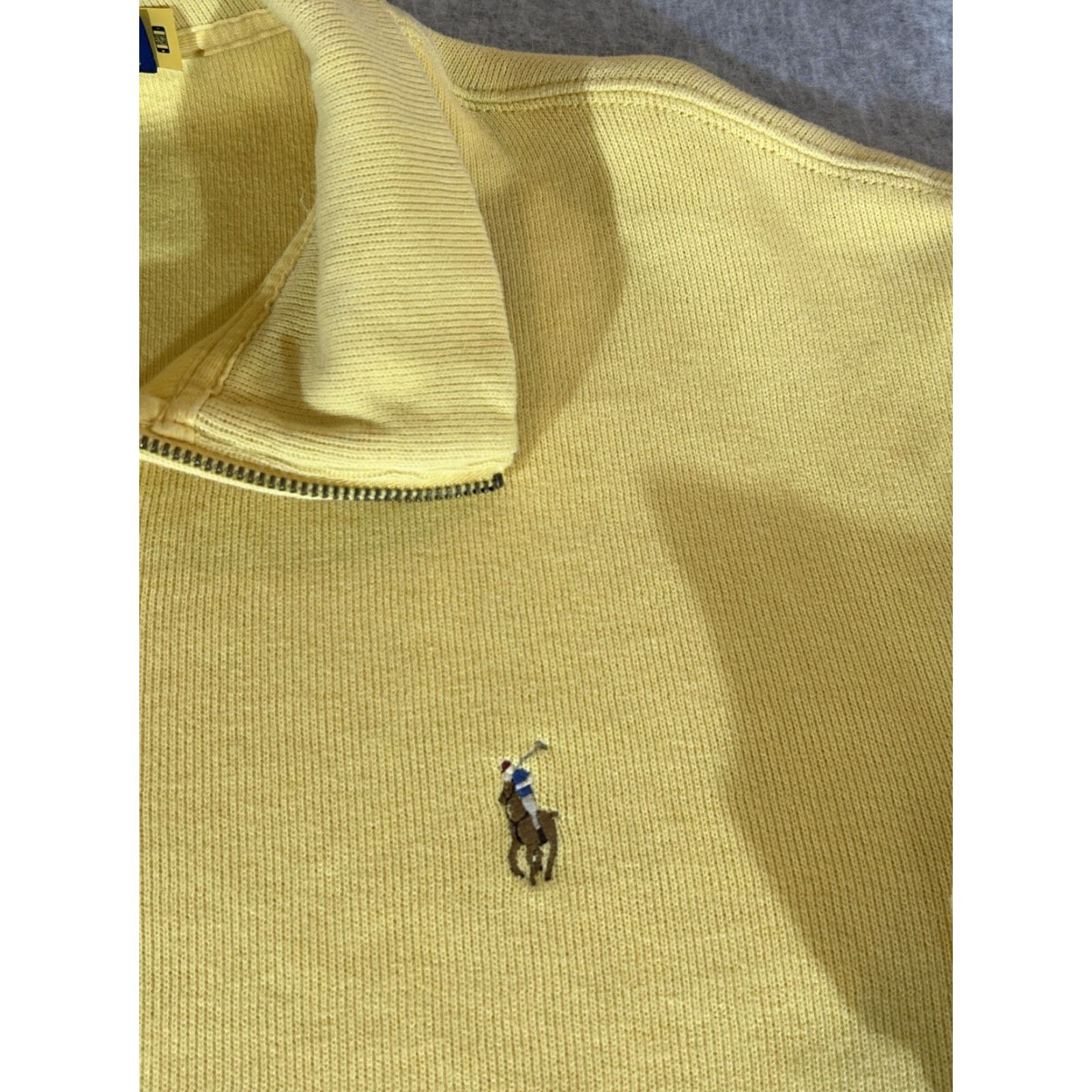 Polo Ralph Lauren Polo Ralph Lauren Sweater Mens XL Yellow 1/4 Zip Pullover Knit Cotton Preppy Casual Size US XL / EU 56 / 4 - 2 Thumbnail