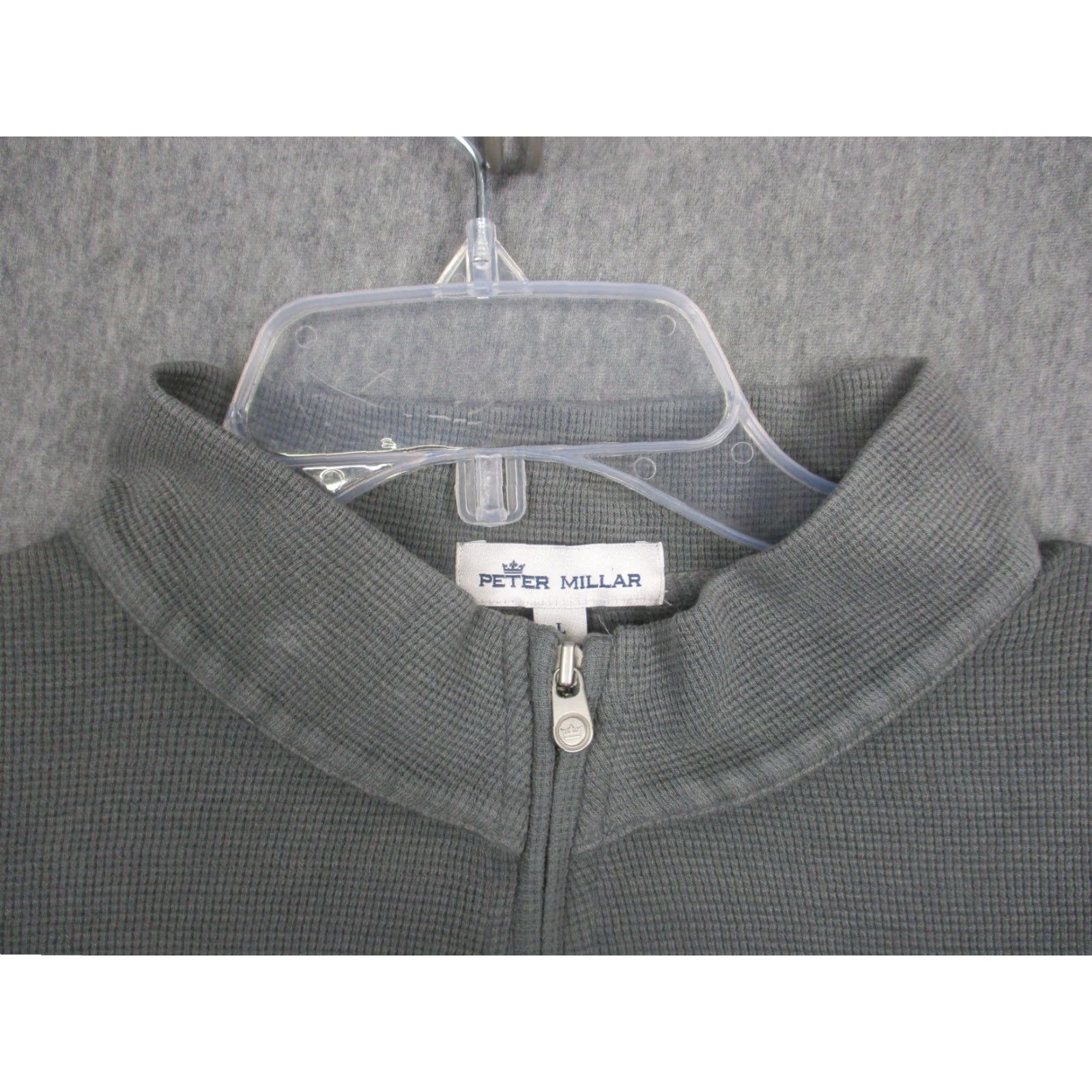 Peter Millar Peter Millar Seaside Sweater Large Gray 1/4 Zip Mock Neck Waffle Knit Mens Size US L / EU 52-54 / 3 - 3 Thumbnail